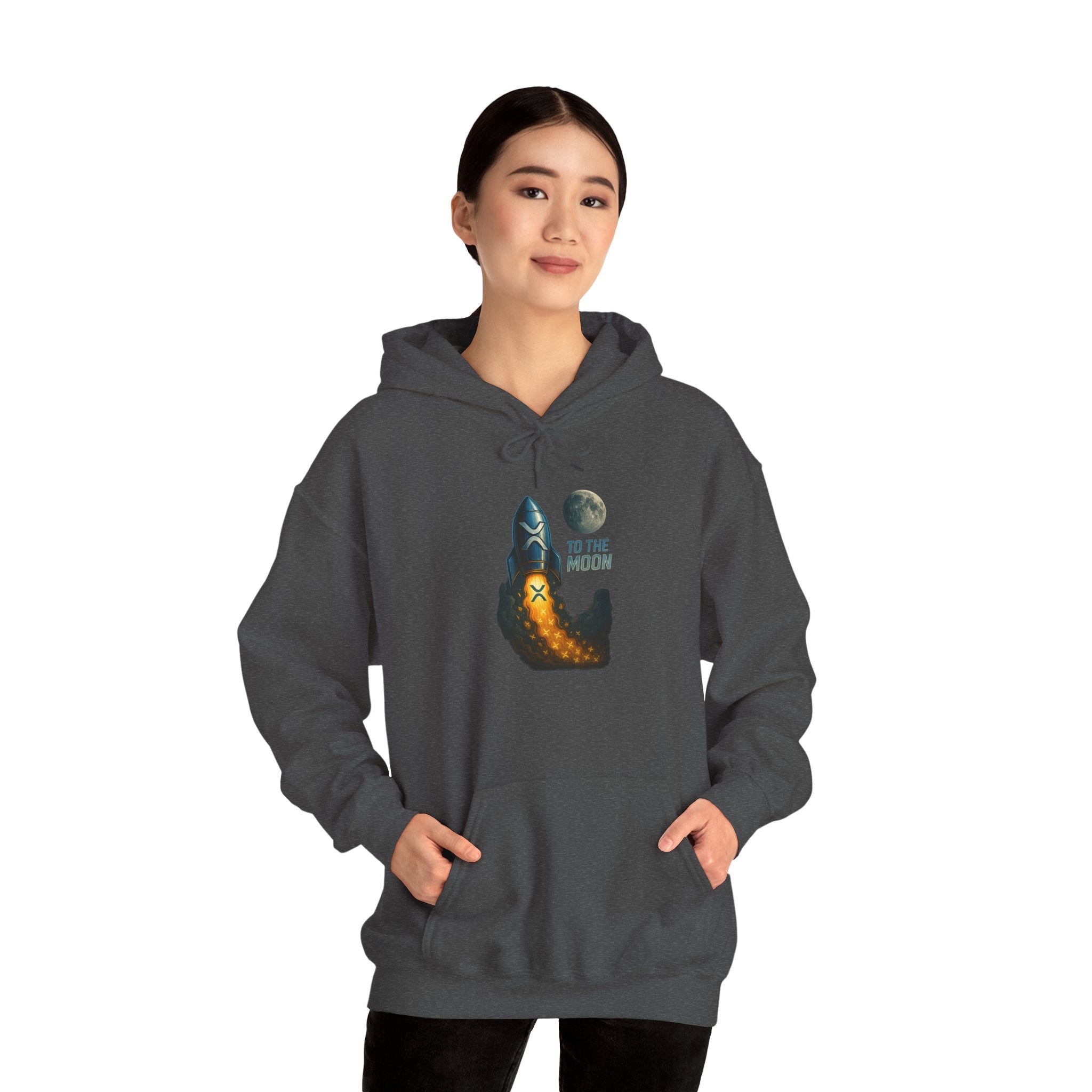 To the Moon Rocket Hoodie — Space Graphic Pullover