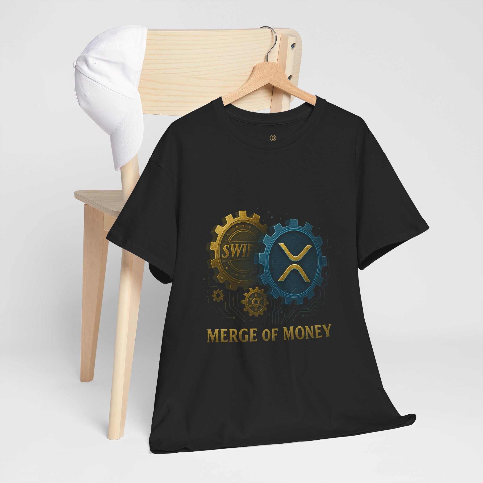 Merge of Money Tee - Cryptocurrency Gears XRP & SWI Crypto T-Shirt