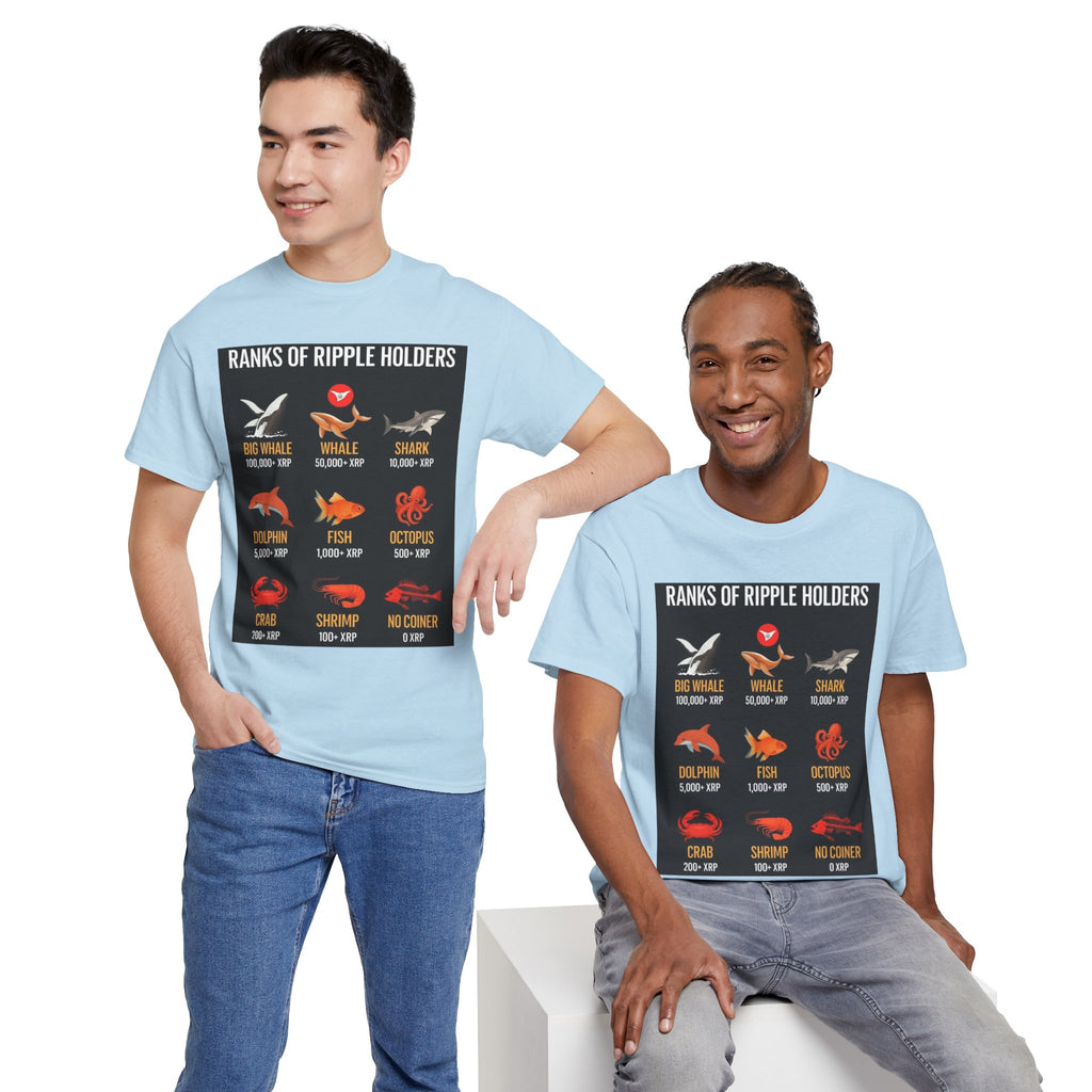 Crypto Ranks T-Shirt – "Ranks of Ripple Holders" Illustrated Guide