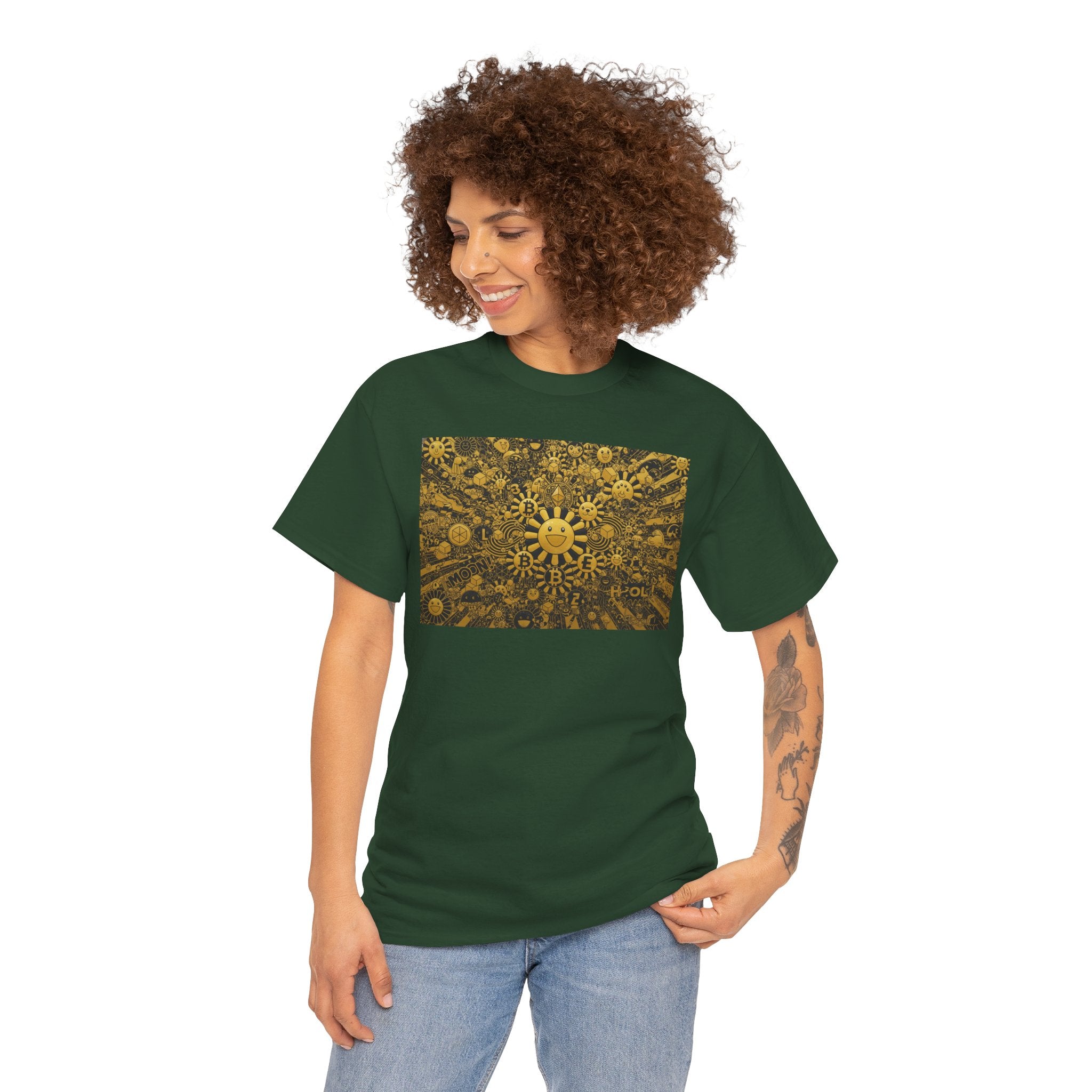 Sunflower Burst T‑Shirt — Golden Sunflower Pattern Tee