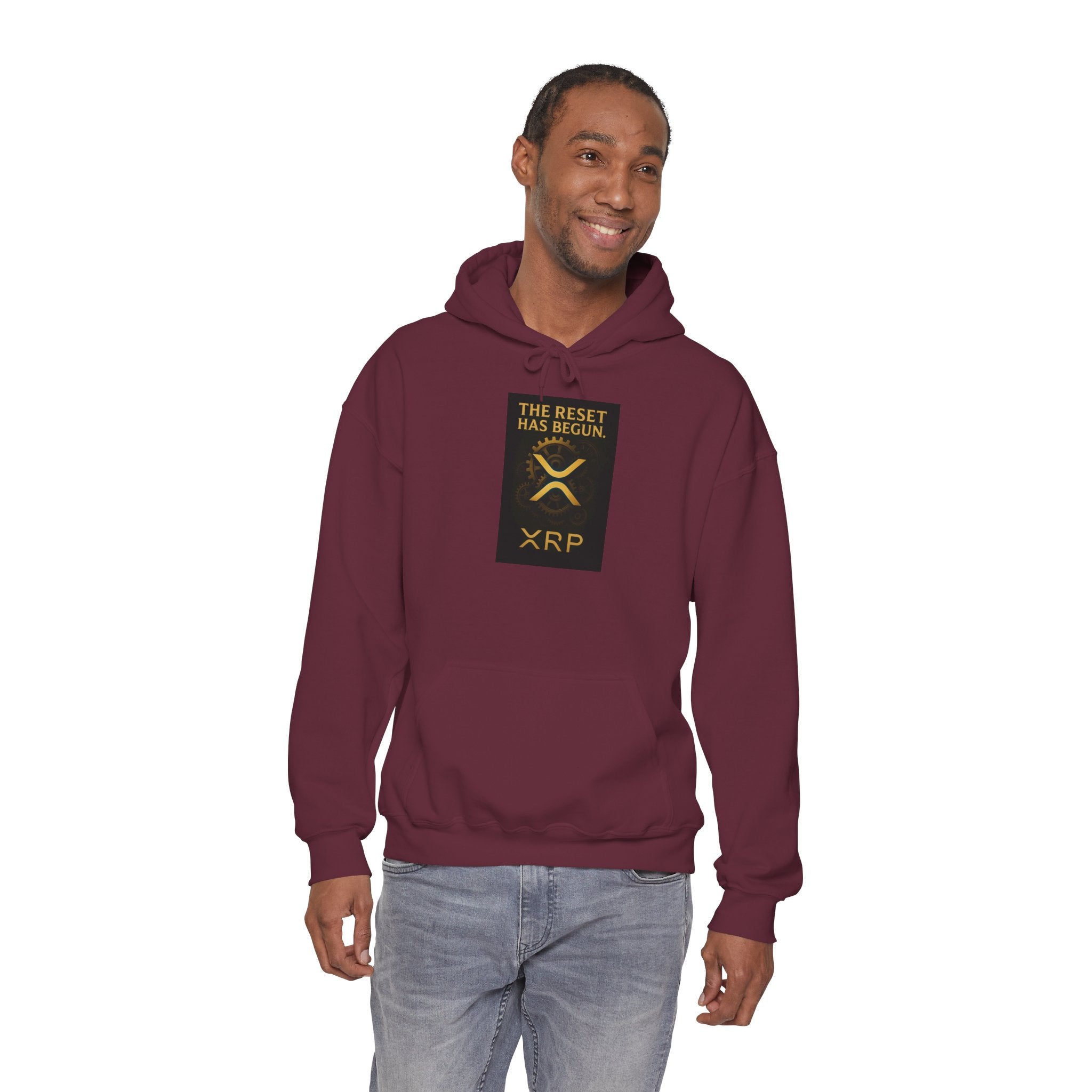 XRP Hoodie — "The Reset Has Begun" Crypto Logo Pullover