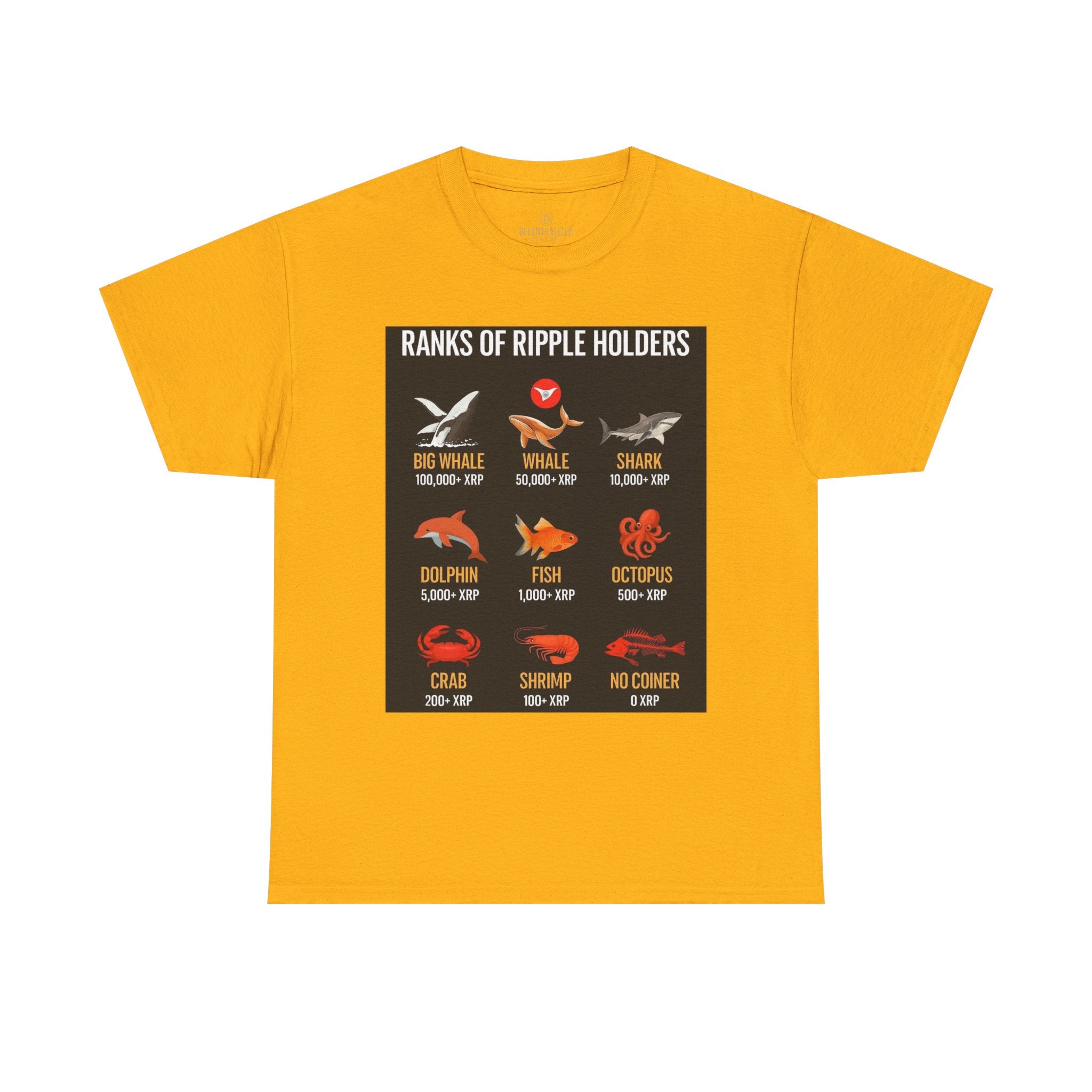 Crypto Ranks T-Shirt – "Ranks of Ripple Holders" Illustrated Guide