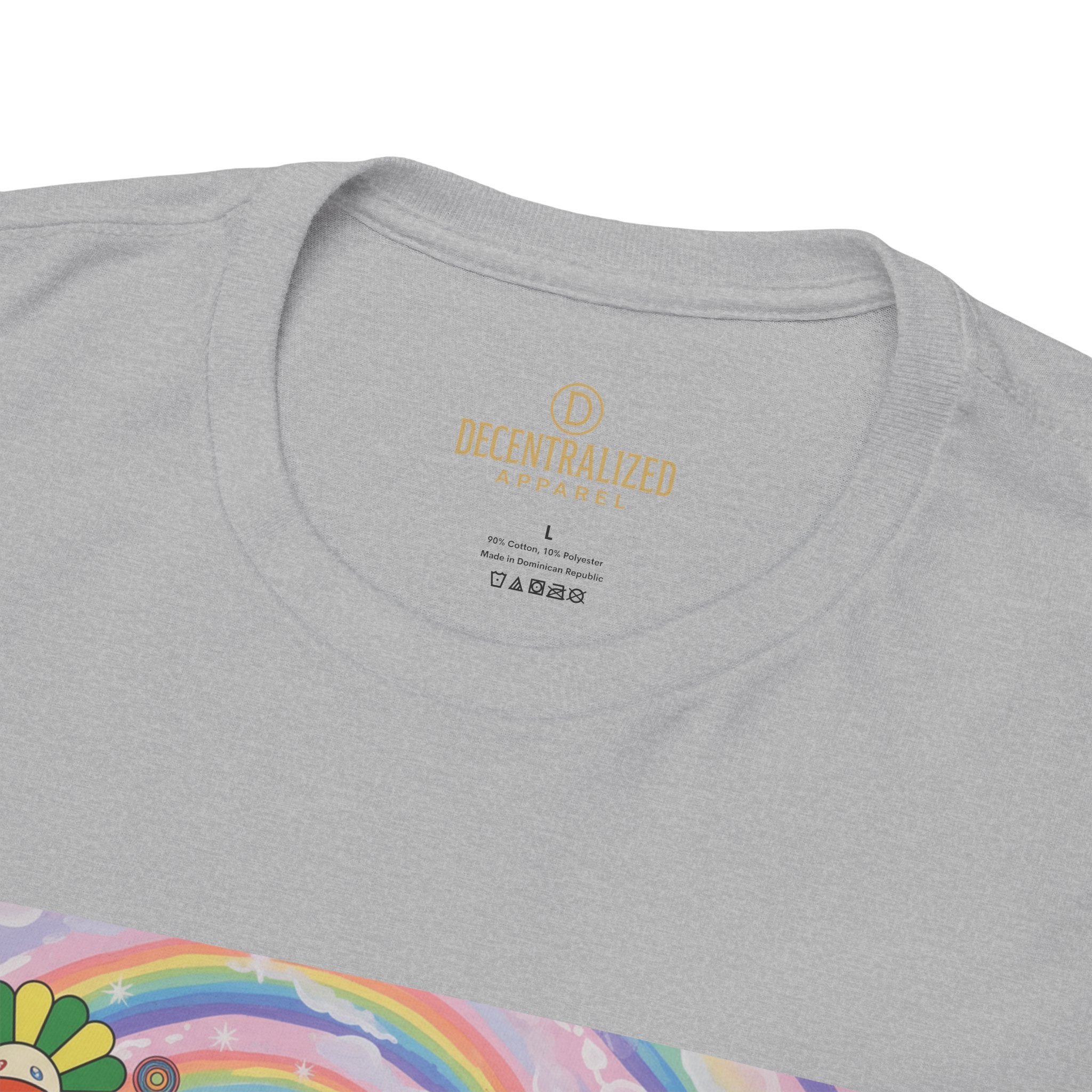 Crypto Rainbow T-Shirt — Bitcoin & Ethereum Hippie Art Tee