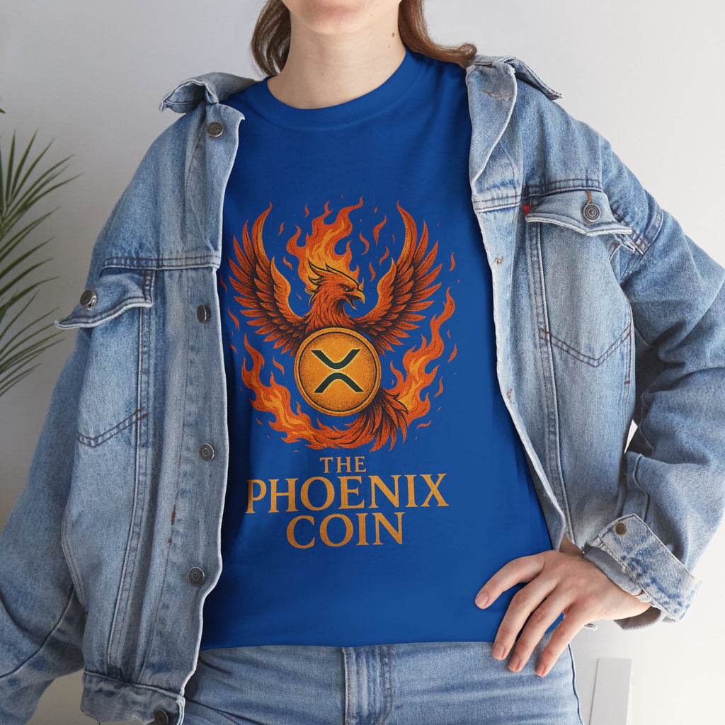 Phoenix Coin T‑Shirt — Fiery Phoenix Crypto Logo Tee
