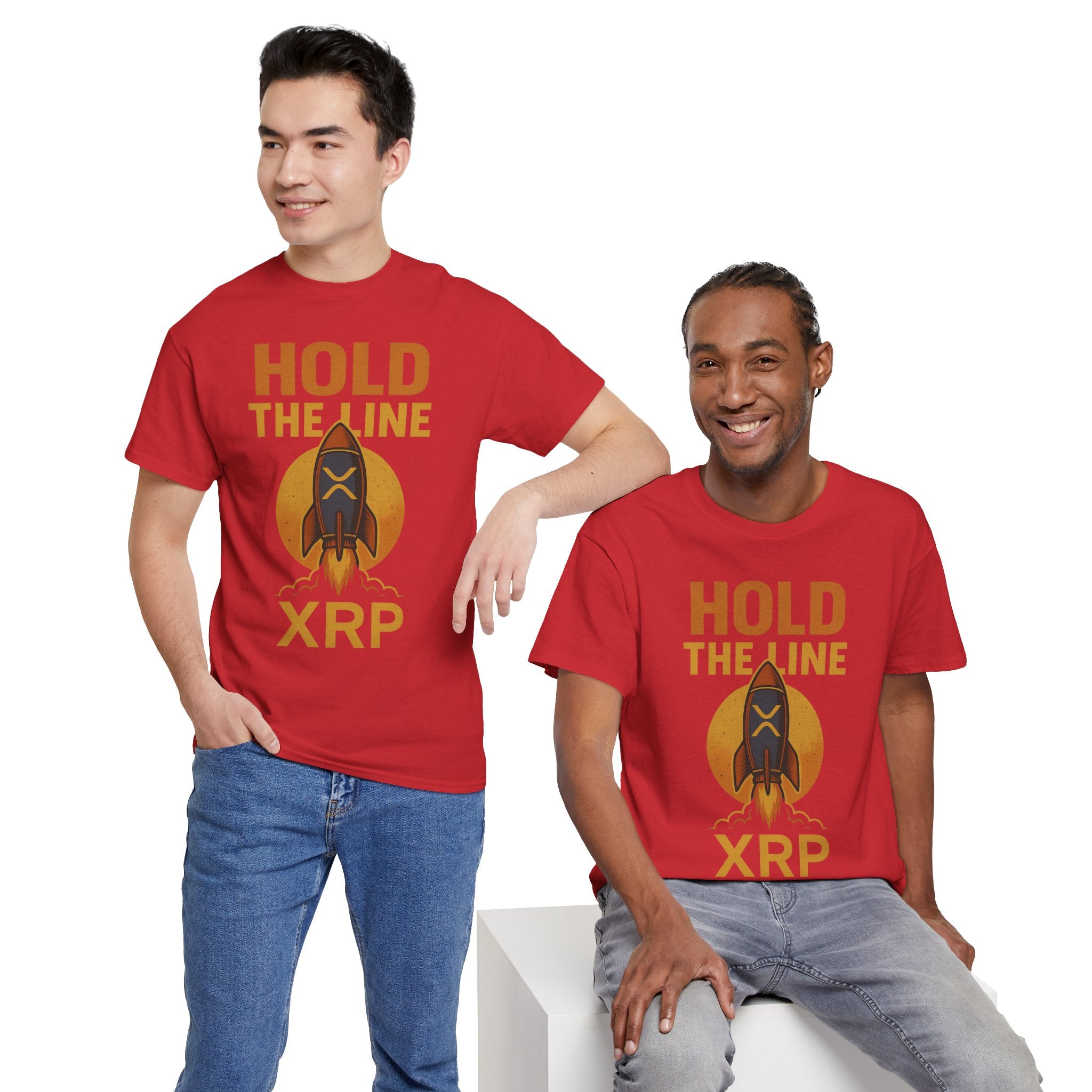 XRP Hold The Line Rocket Tee — Crypto Investor T‑Shirt