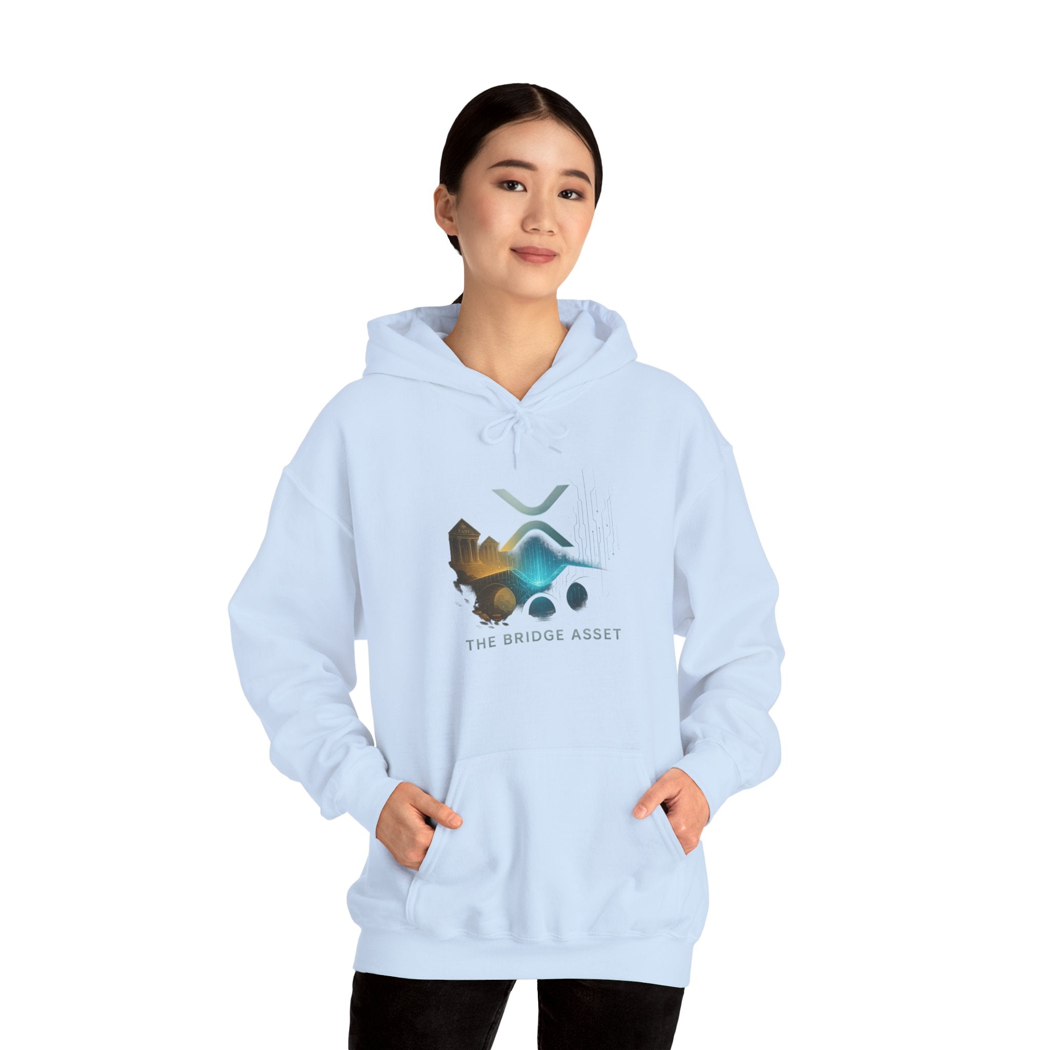 Bridge Asset Logo Hoodie — Minimal Crypto XRP Design