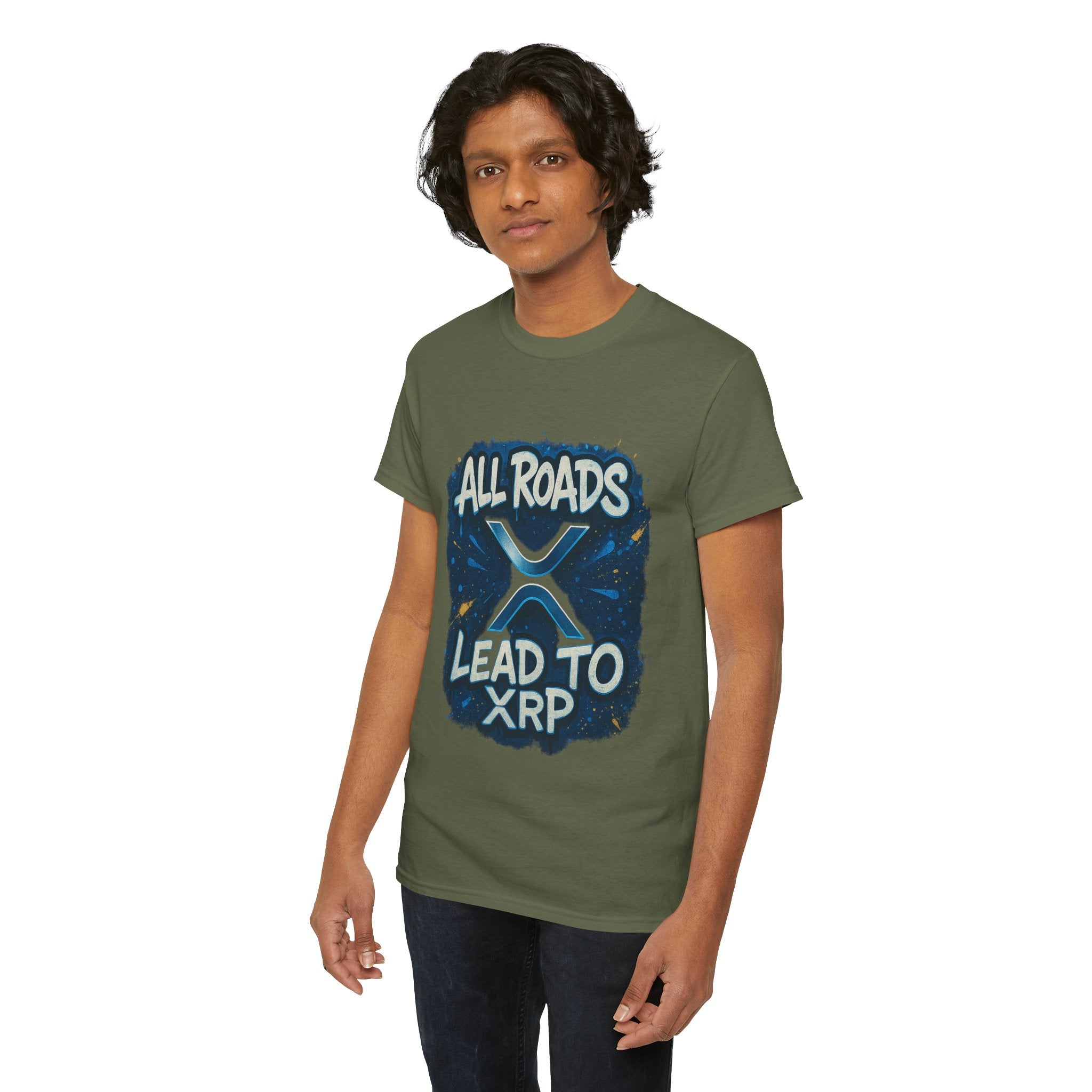 XRP Crypto T-Shirt — "All Roads Lead to XRP" Graphic Tee