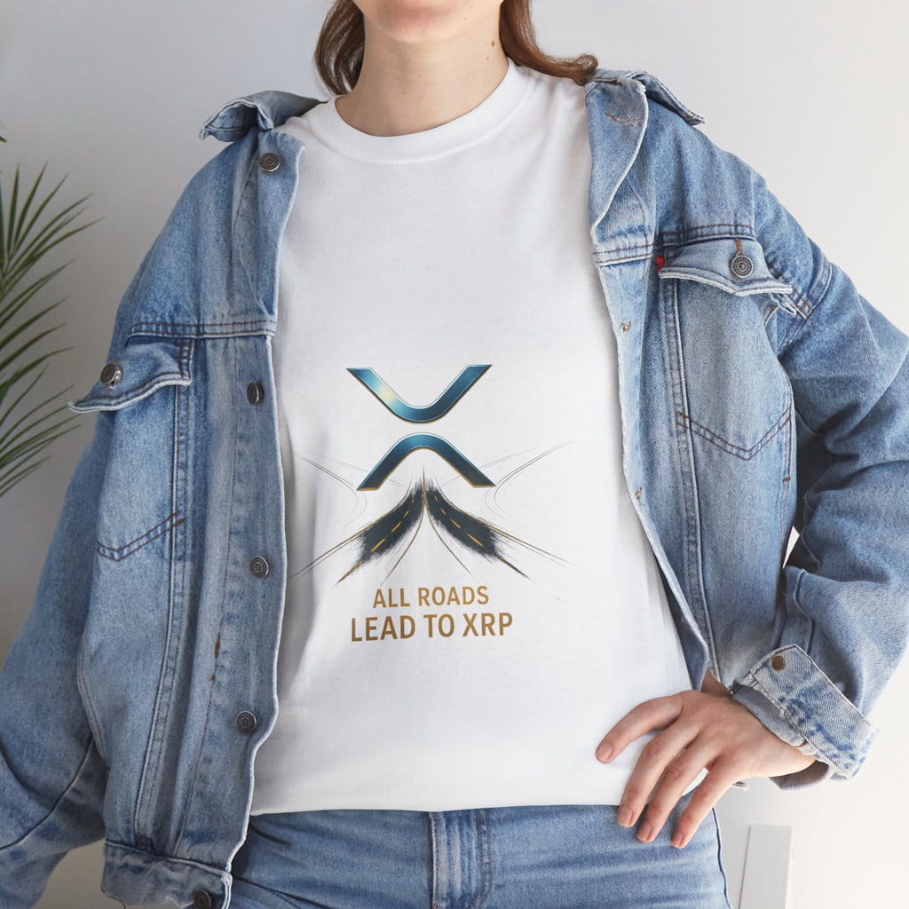 All Roads Lead to XRP T-Shirt — Crypto Ripple Logo Tee