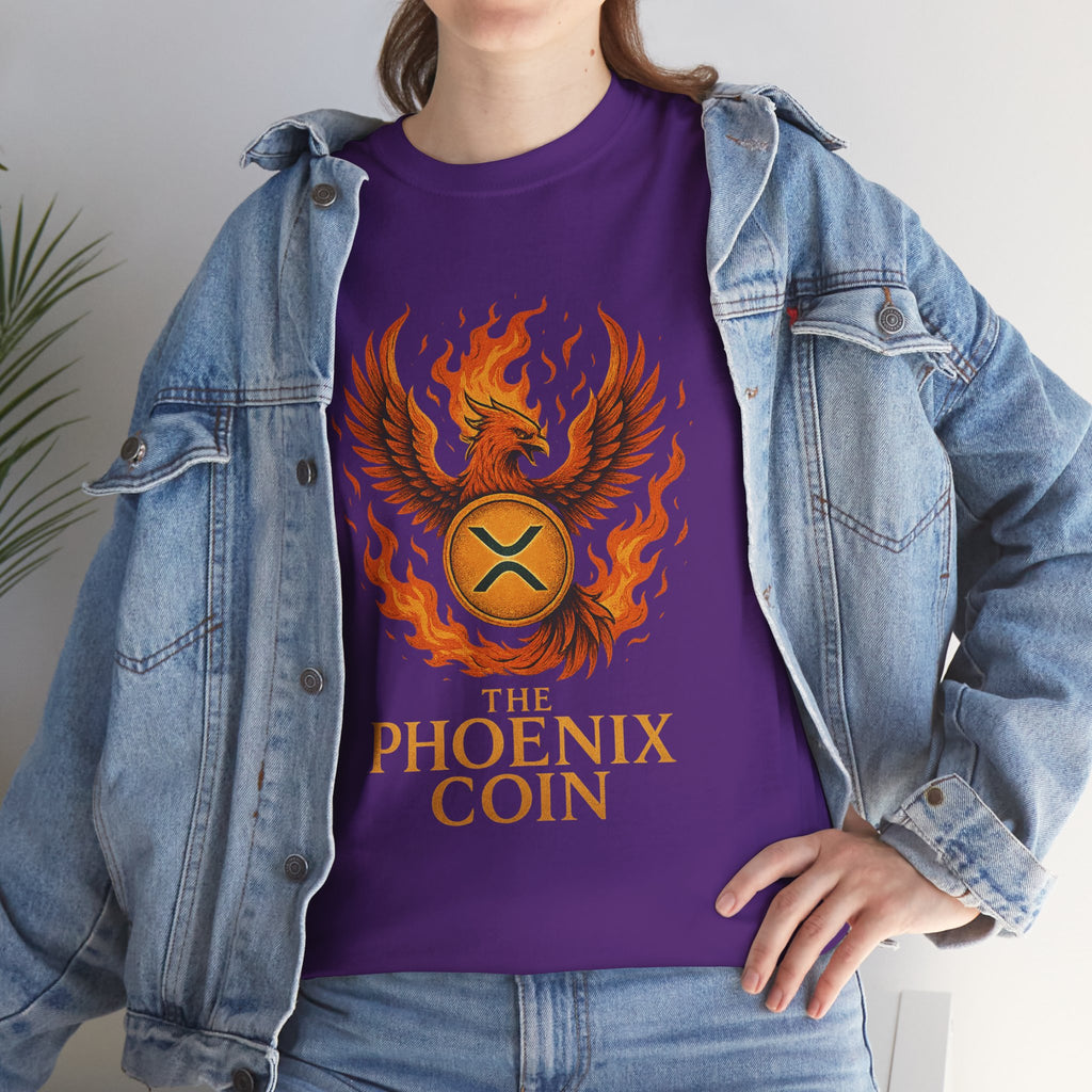 Phoenix Coin T‑Shirt — Fiery Phoenix Crypto Logo Tee