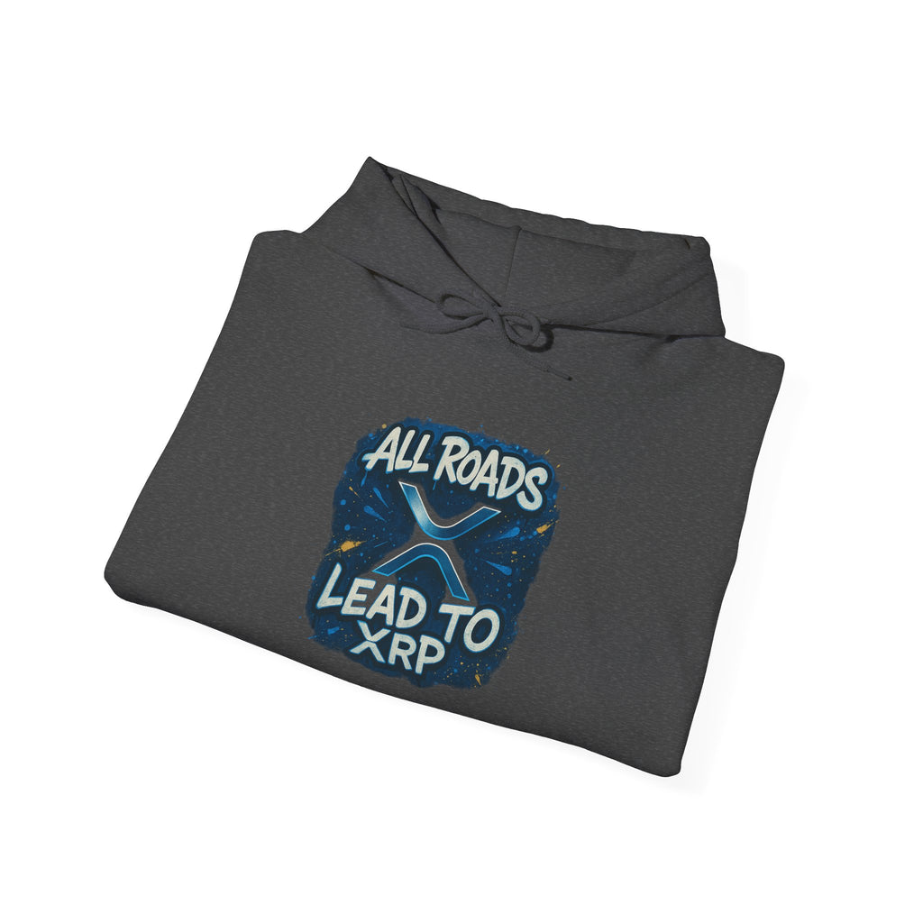 All Roads Lead to XRP Hoodie – Crypto Ripple Logo Sweatshirt