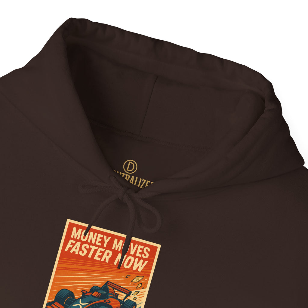 XRP 'Money Moves Faster Now' Hoodie – Crypto Retro Graphic Pullover