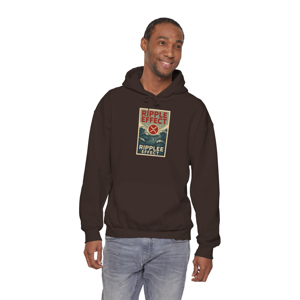 Ripple Effect Hoodie – Vintage Ocean Wave Graphic Hooded Sweatshirt