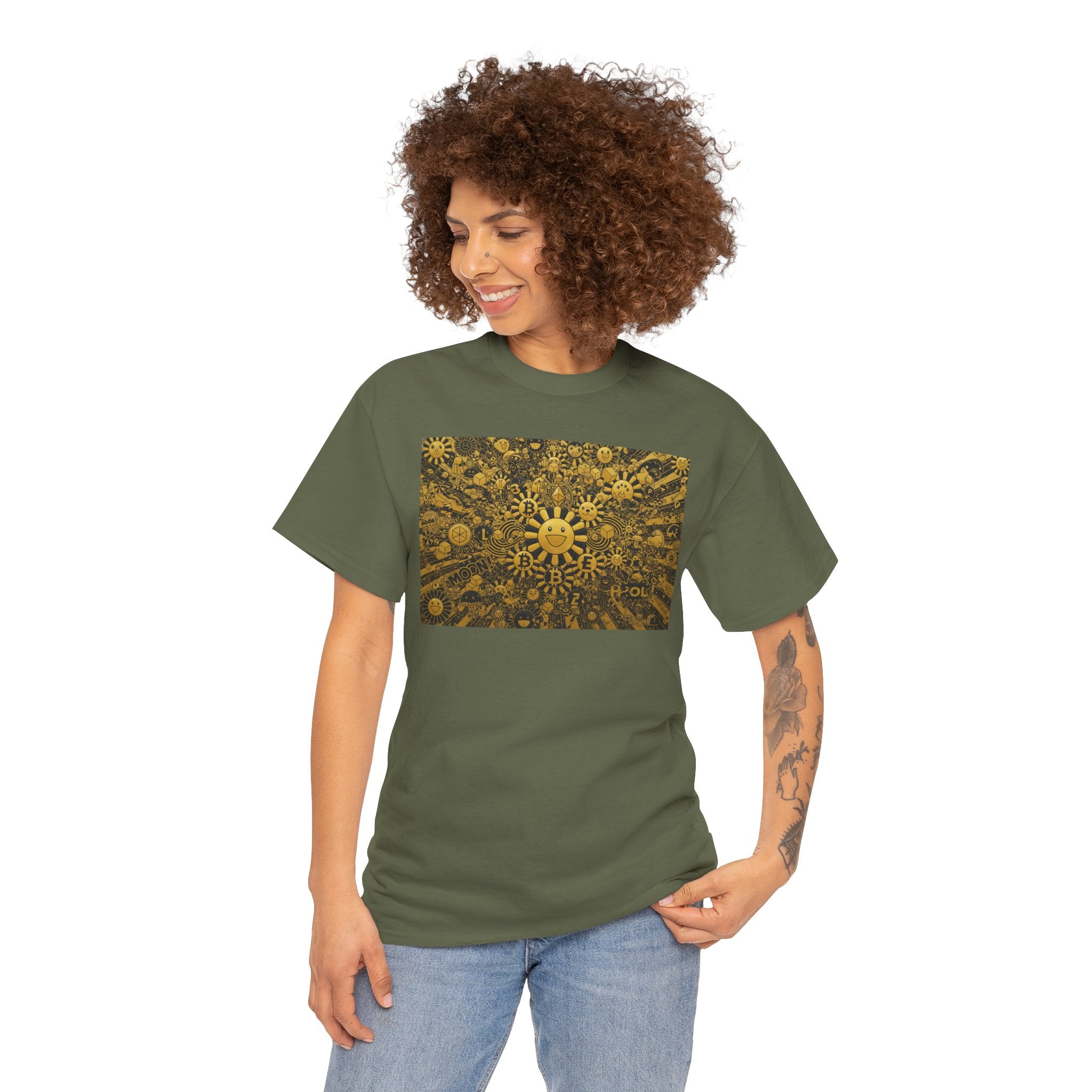Sunflower Burst T‑Shirt — Golden Sunflower Pattern Tee