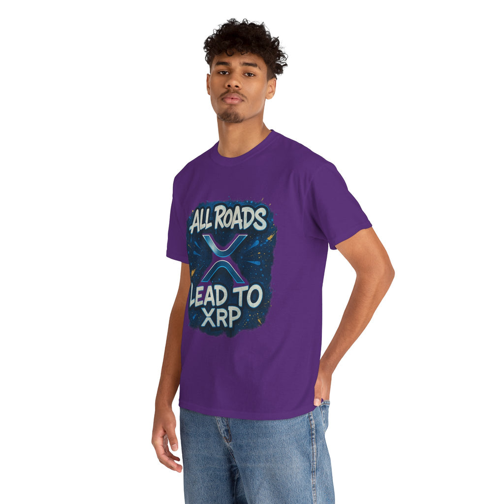 XRP Crypto T-Shirt — "All Roads Lead to XRP" Graphic Tee