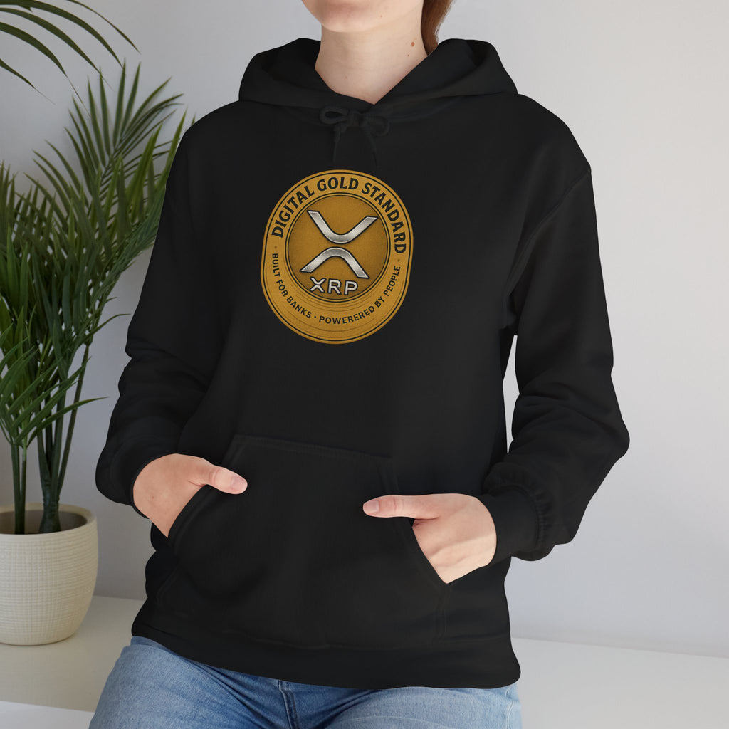 Crypto Coin Logo Hoodie — Digital Gold Standard XRP Emblem