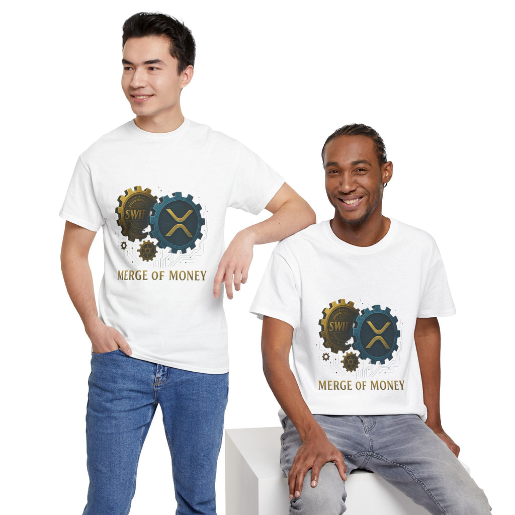 Merge of Money Tee - Cryptocurrency Gears XRP & SWI Crypto T-Shirt