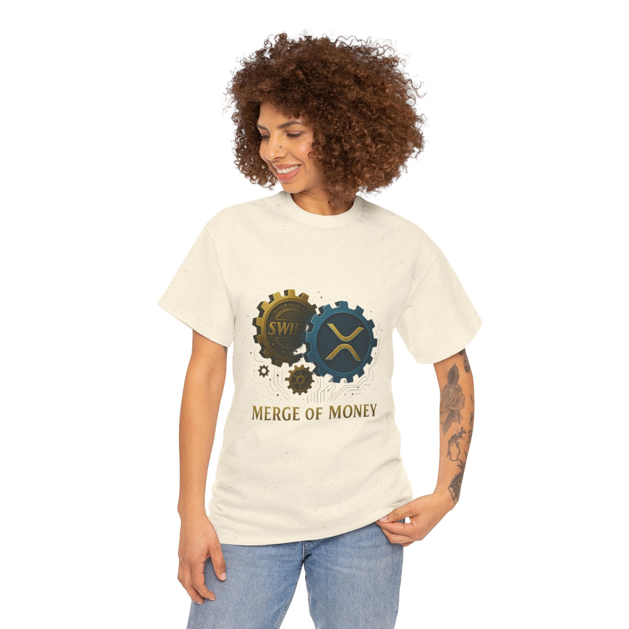 Merge of Money Tee - Cryptocurrency Gears XRP & SWI Crypto T-Shirt