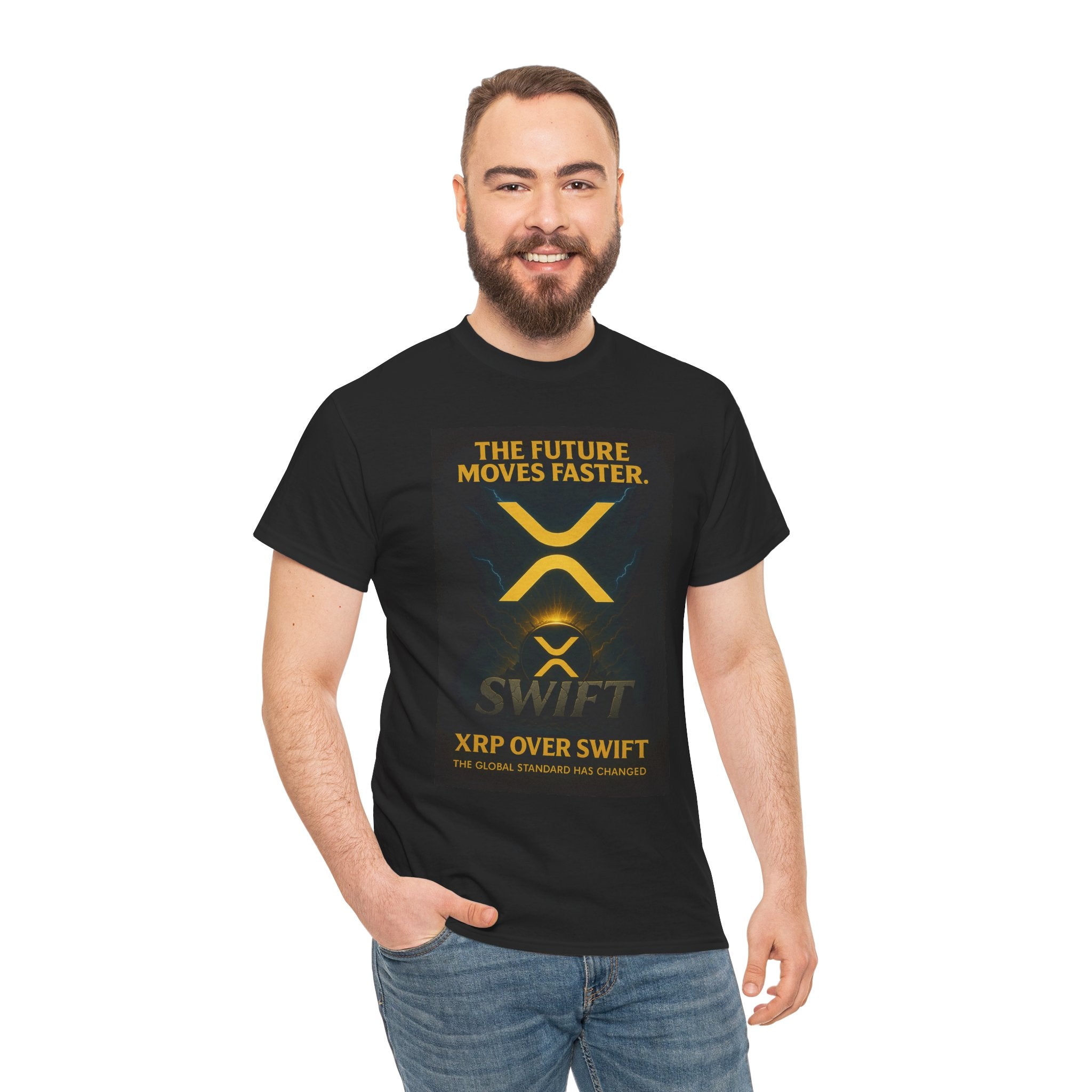 XRP Swift Crypto T-Shirt — “The Future Moves Faster” XRP Over Swift Tee