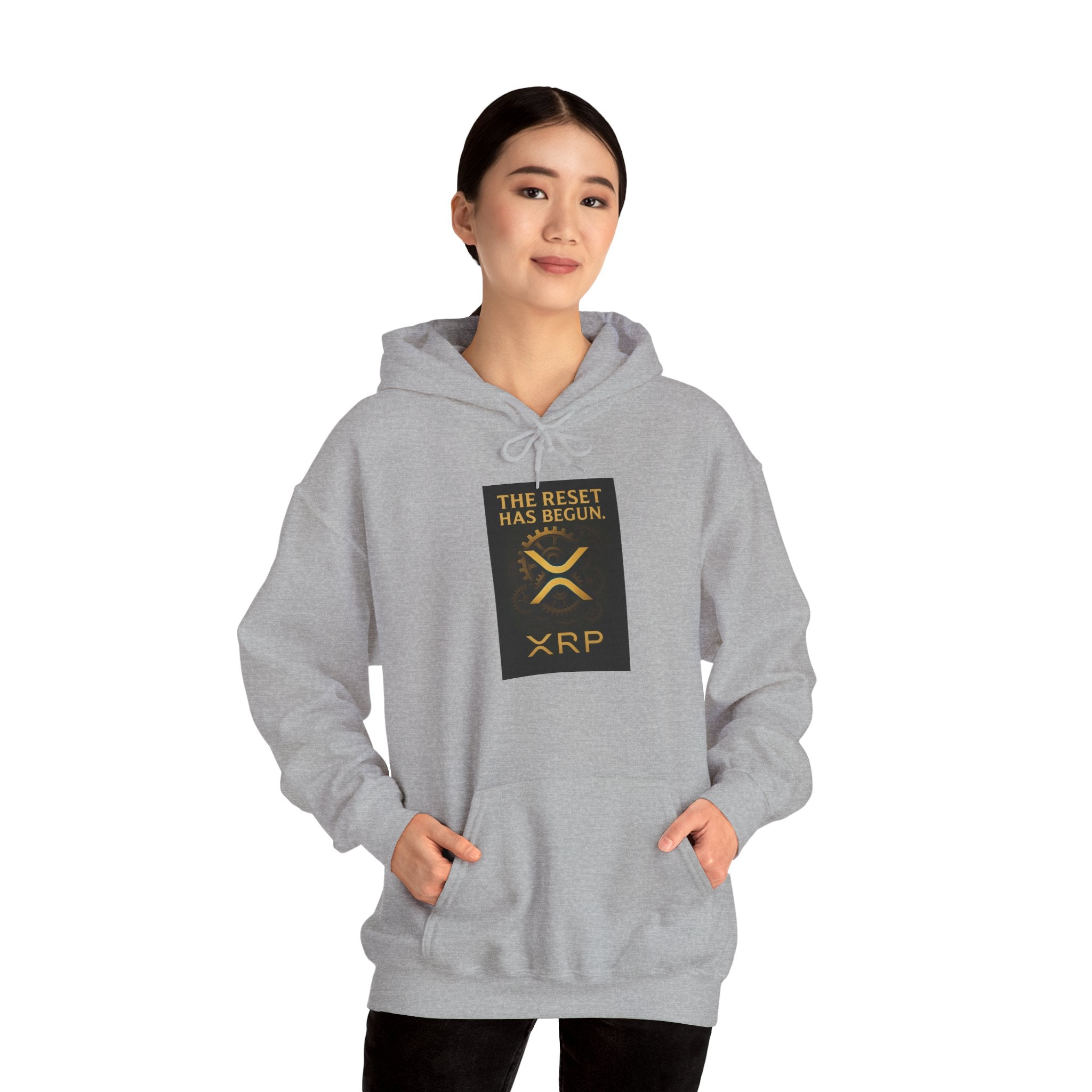 XRP Hoodie — "The Reset Has Begun" Crypto Logo Pullover