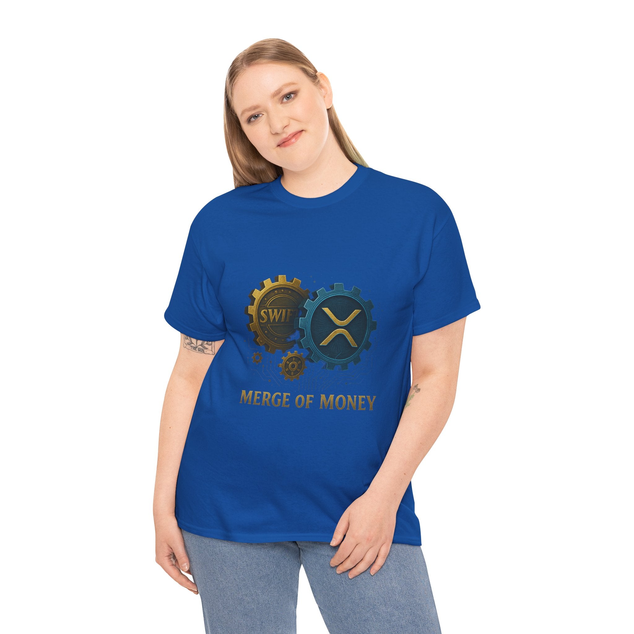 Merge of Money Tee - Cryptocurrency Gears XRP & SWI Crypto T-Shirt