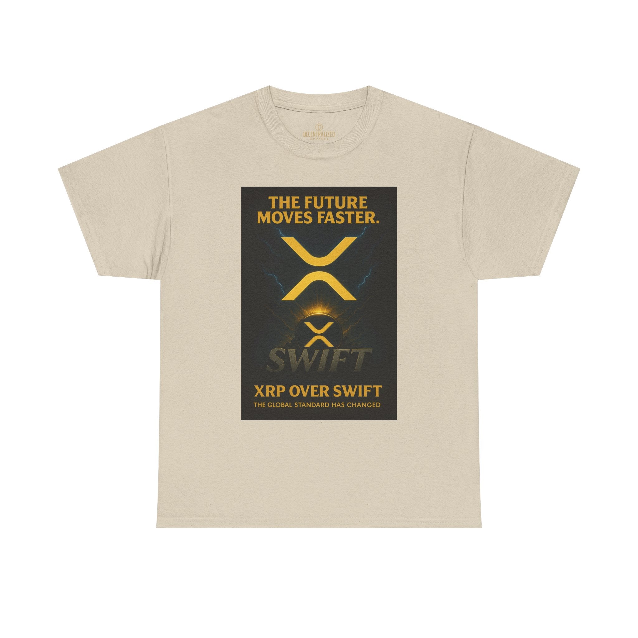 XRP Swift Crypto T-Shirt — “The Future Moves Faster” XRP Over Swift Tee