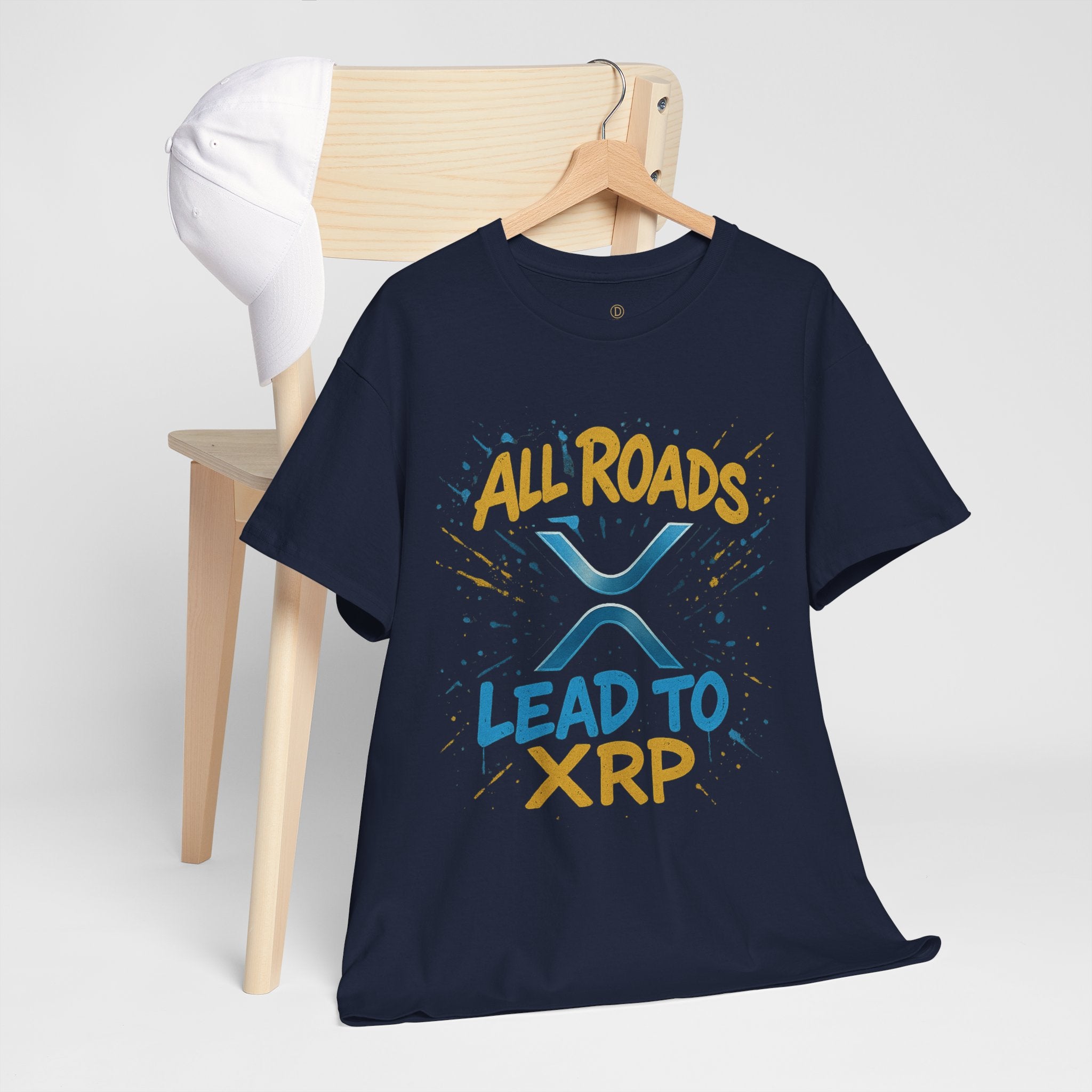 XRP Crypto Tee — "All Roads Lead to XRP" Casual Cryptocurrency Shirt