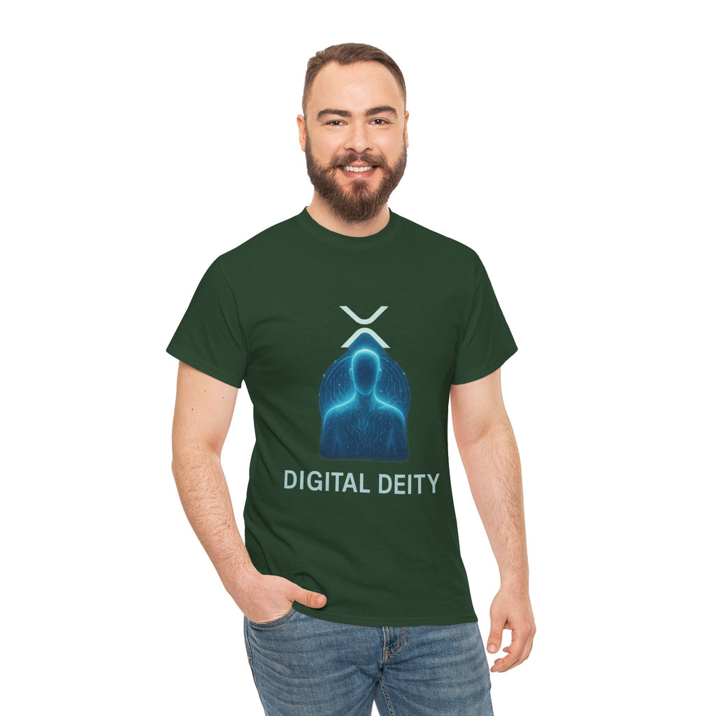 Digital Deity T‑Shirt — Futuristic Neon Tech Hoodie Tee