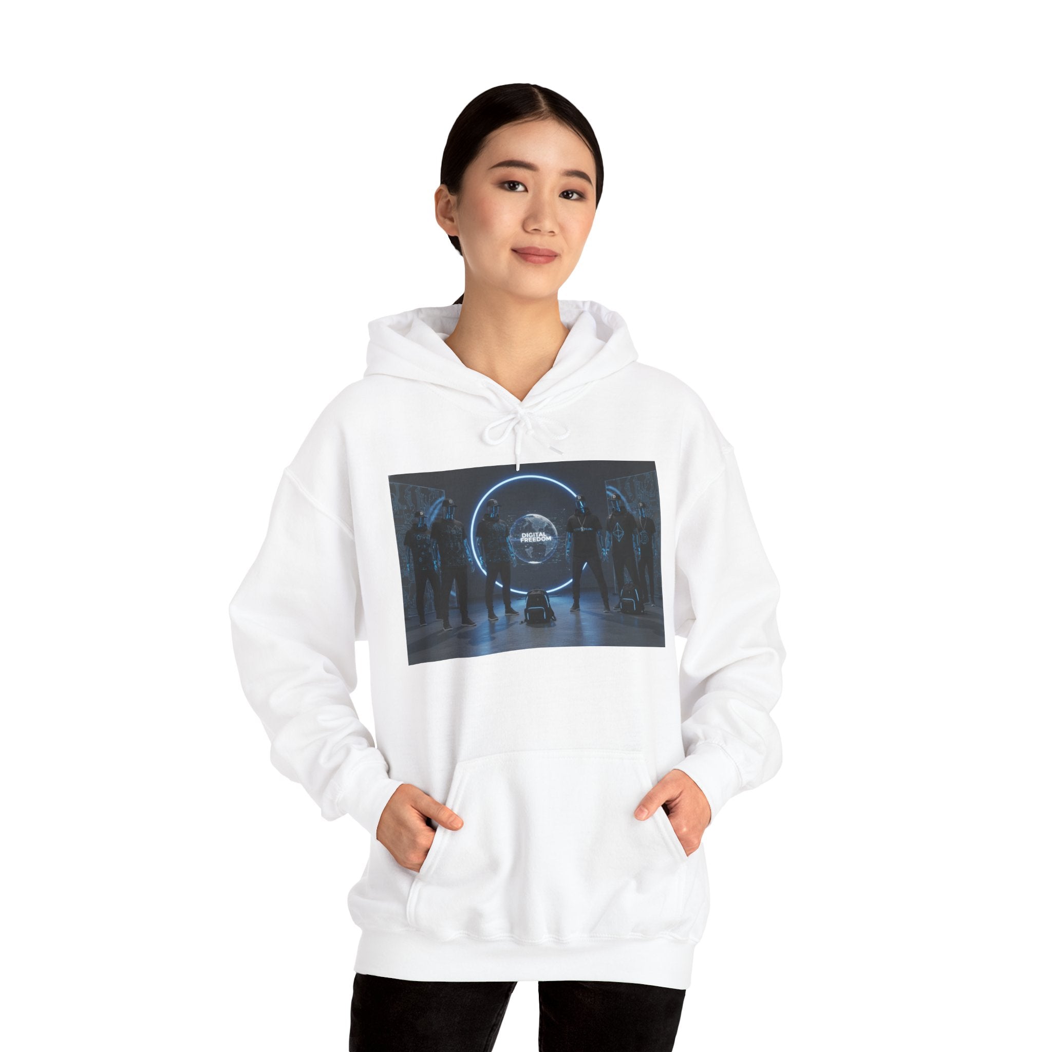 Futuristic Neon Portal Hoodie – Cyberpunk Sci‑Fi Crew Graphic Sweatshirt