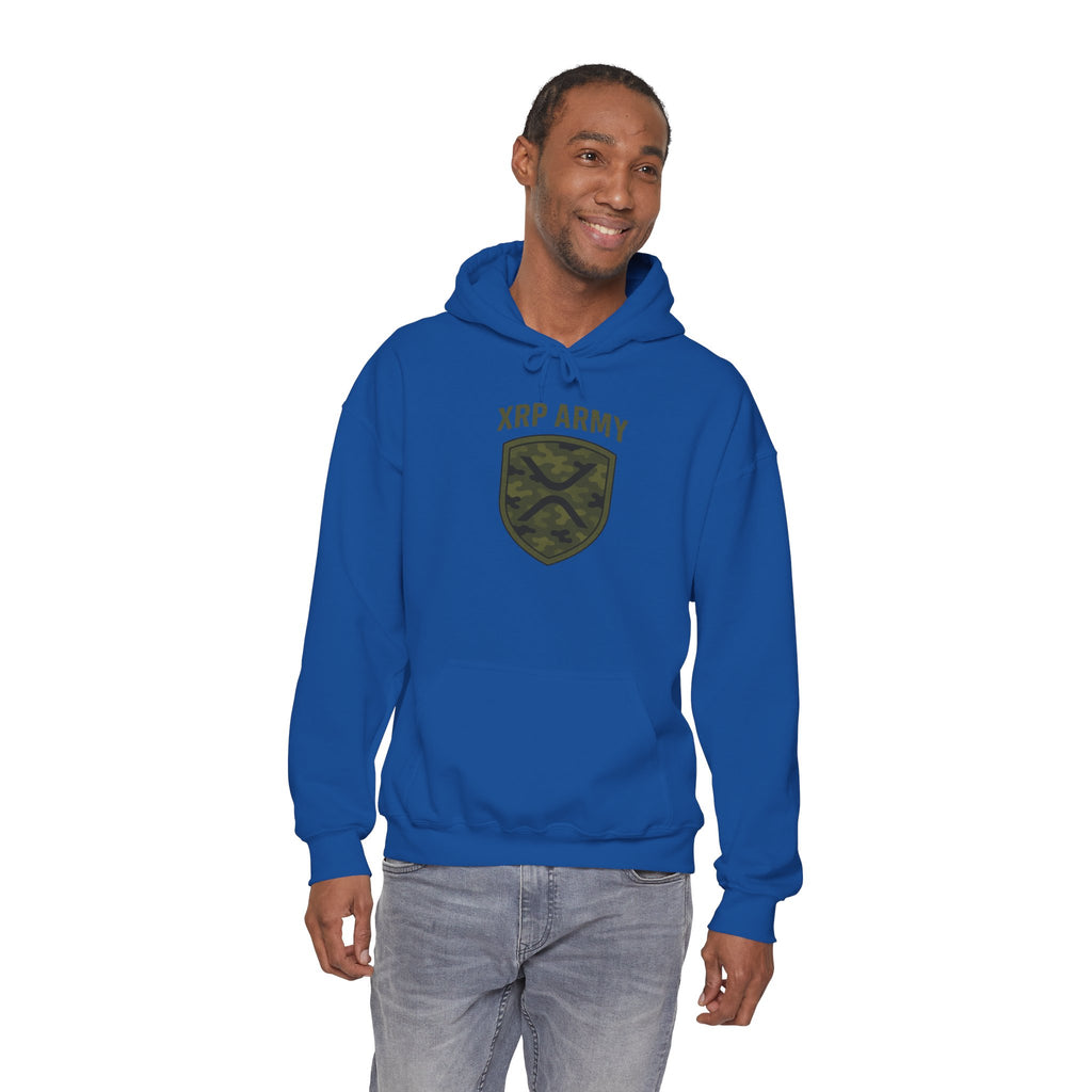 XRP Army Hoodie – Crypto Shield Camouflage Sweatshirt