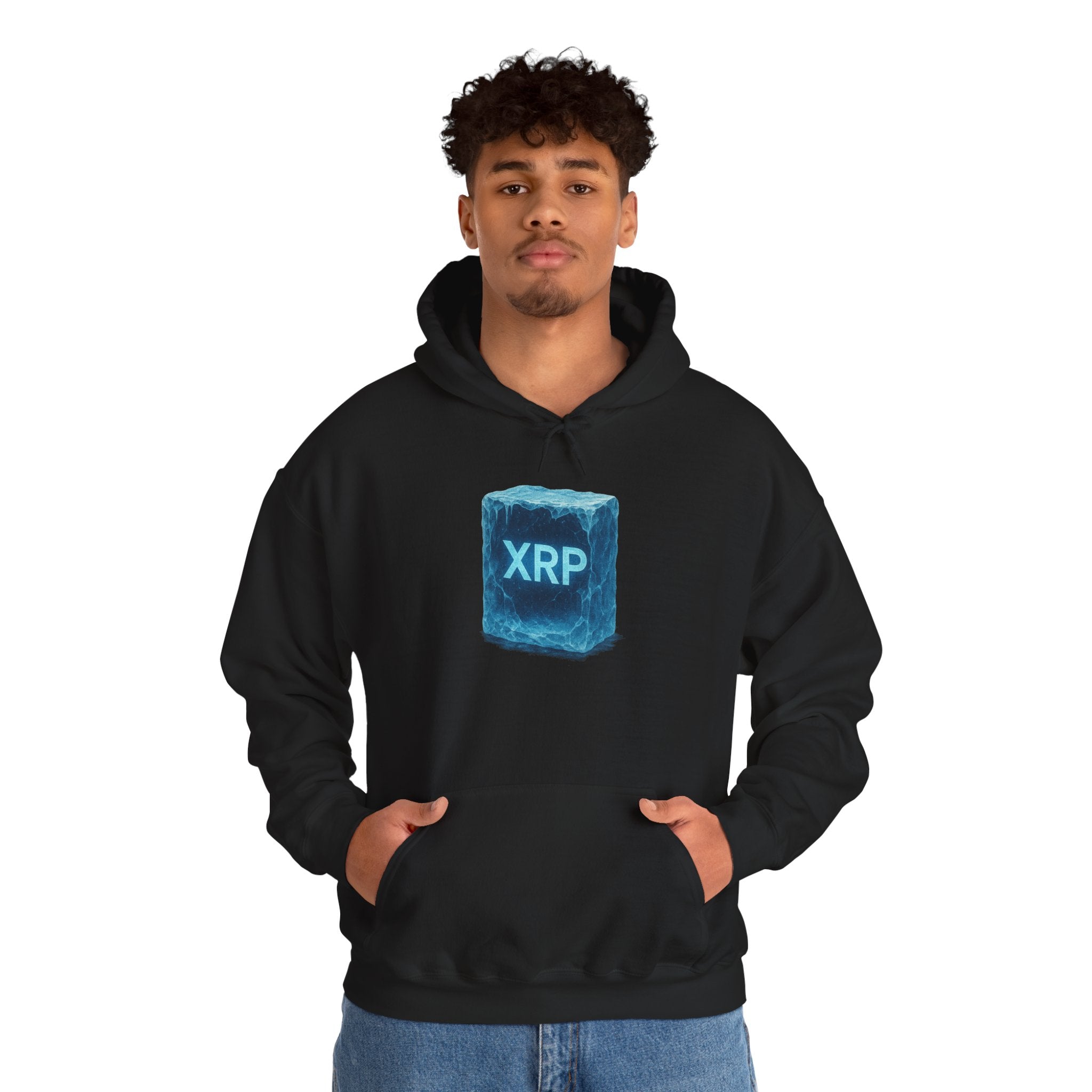 XRP Frozen Cube Hoodie — Crypto Ice Block Sweater for XRP Fans