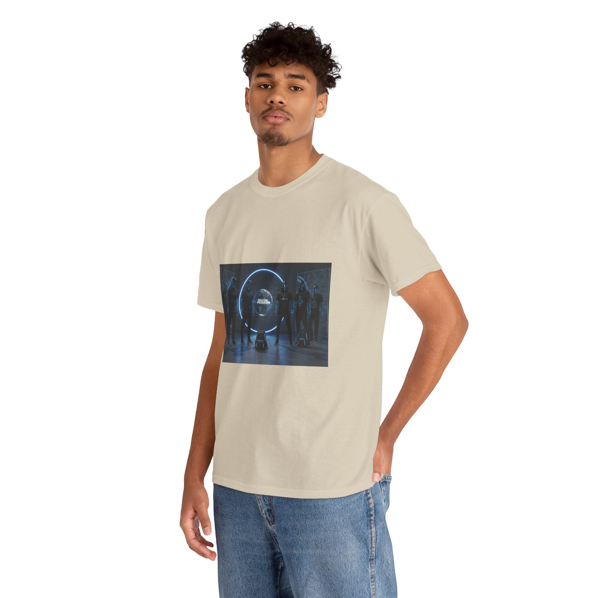 Sci‑Fi Portal Graphic Tee — Futuristic Neon Crew T-Shirt