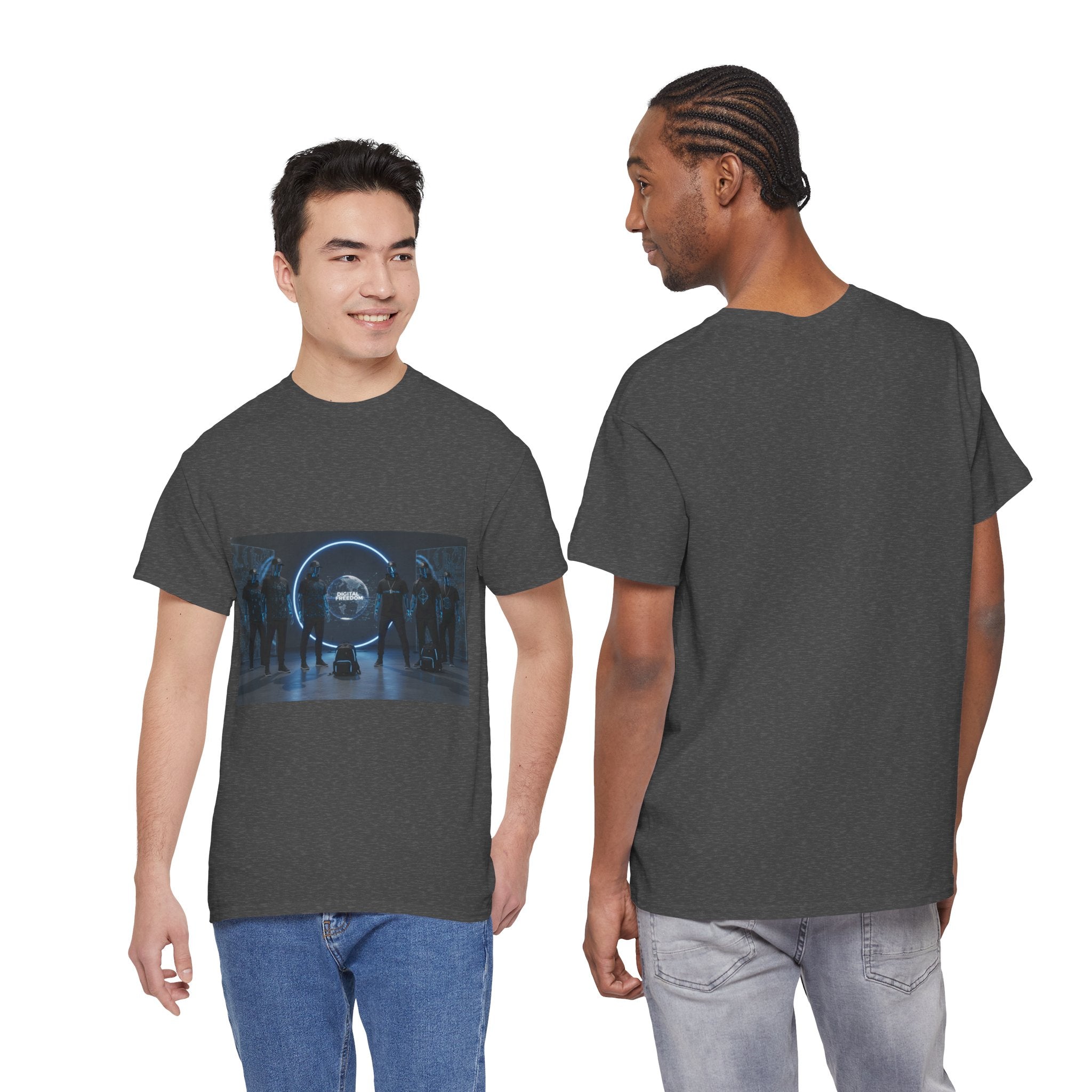 Sci‑Fi Portal Graphic Tee — Futuristic Neon Crew T-Shirt