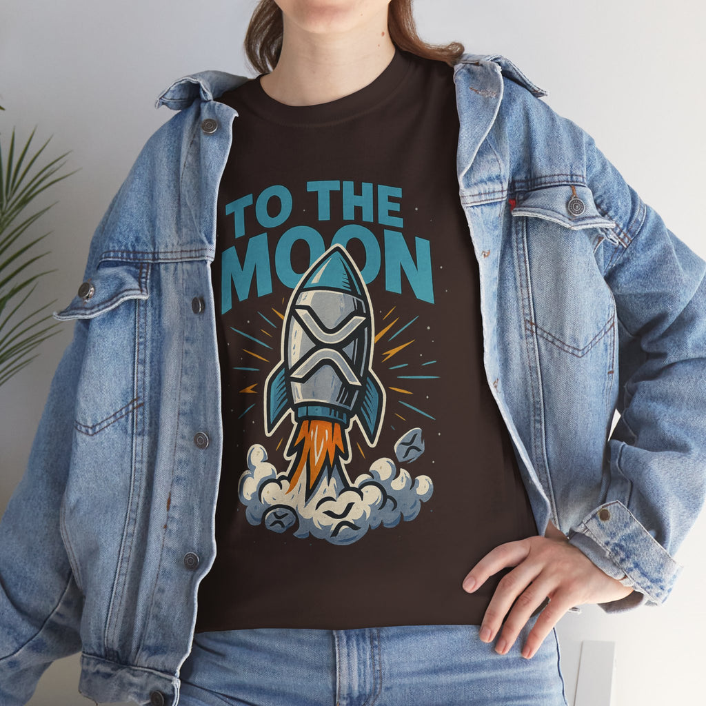 To The Moon Rocket T-Shirt — Space Graphic Tee for Crypto & Space Enthusiasts