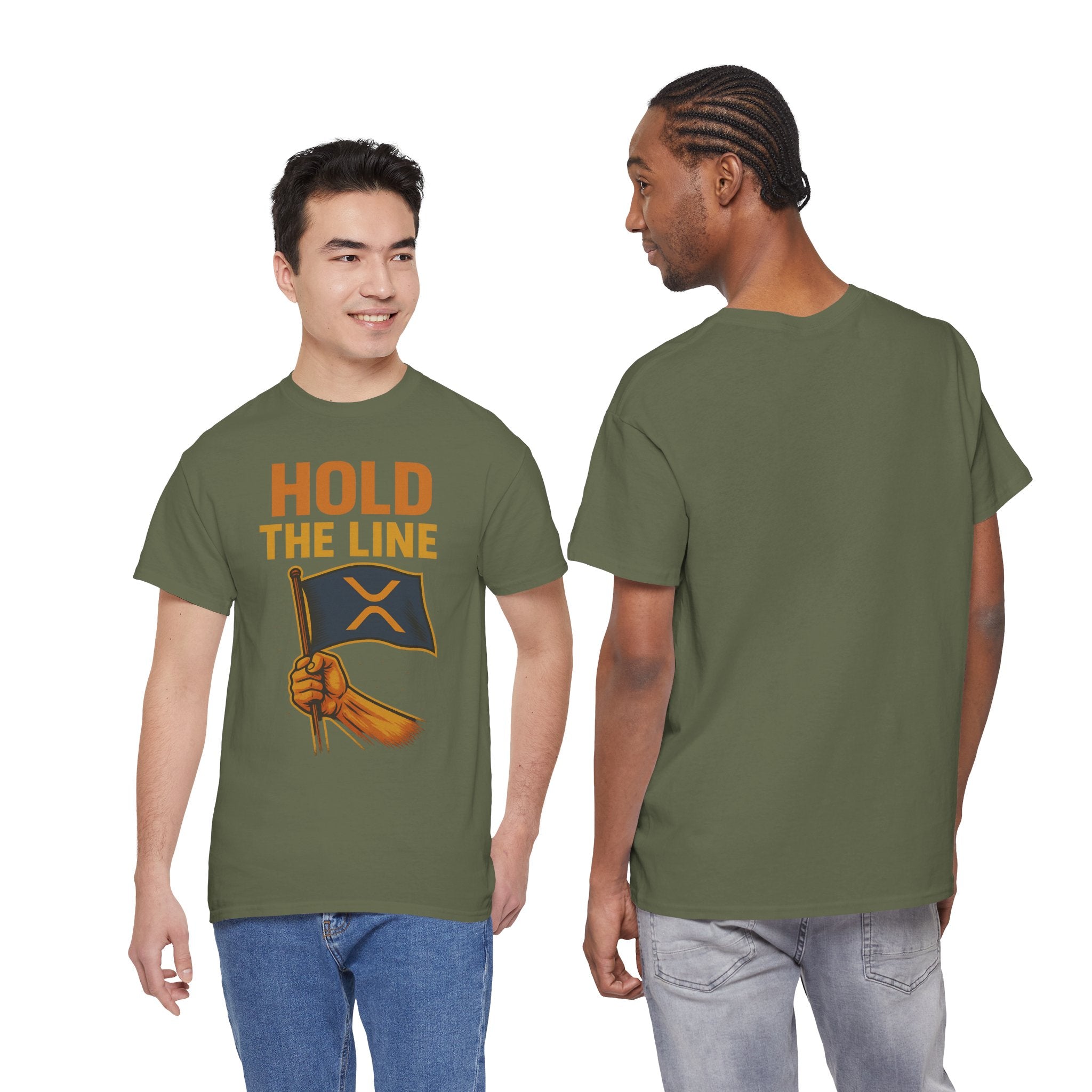 Hold The Line Tee — Bold Flag Graphic Cryptocurrency XRP Shirt