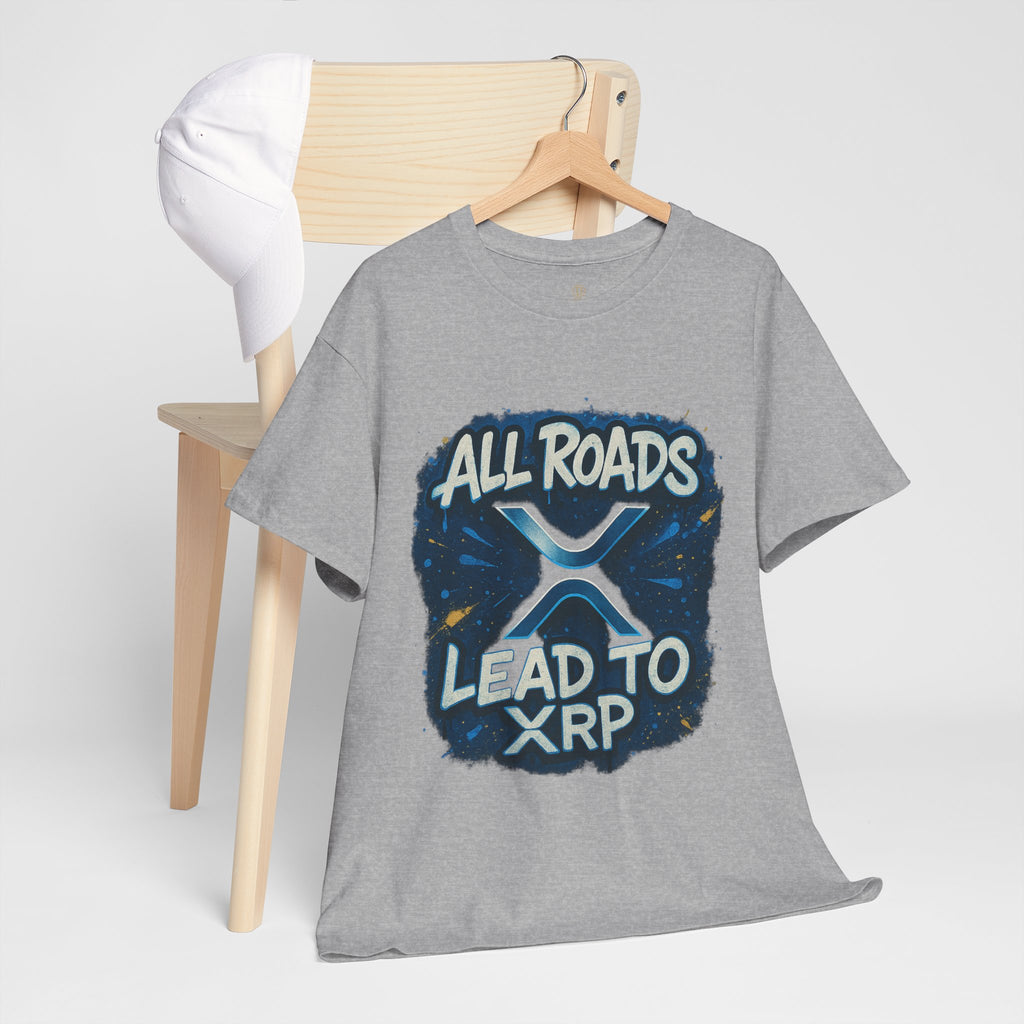XRP Crypto T-Shirt — "All Roads Lead to XRP" Graphic Tee