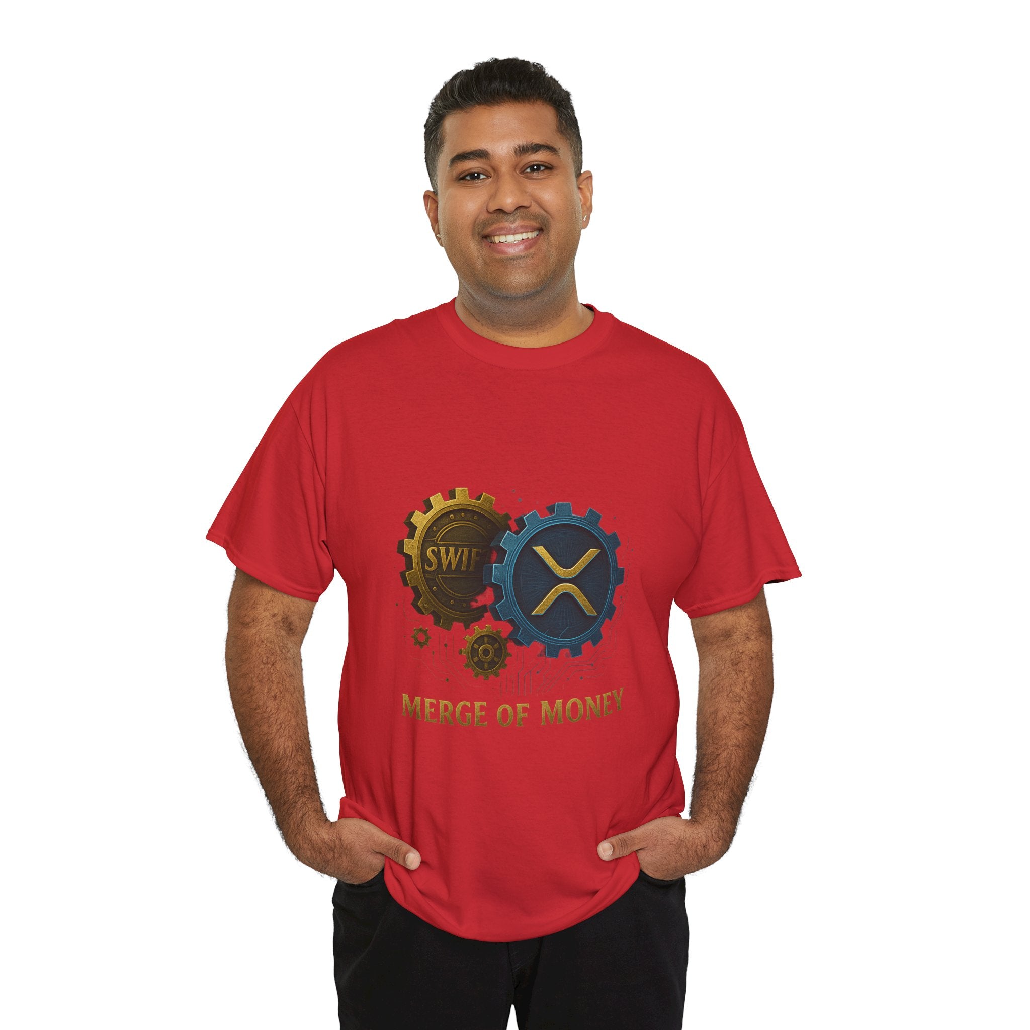 Merge of Money Tee - Cryptocurrency Gears XRP & SWI Crypto T-Shirt