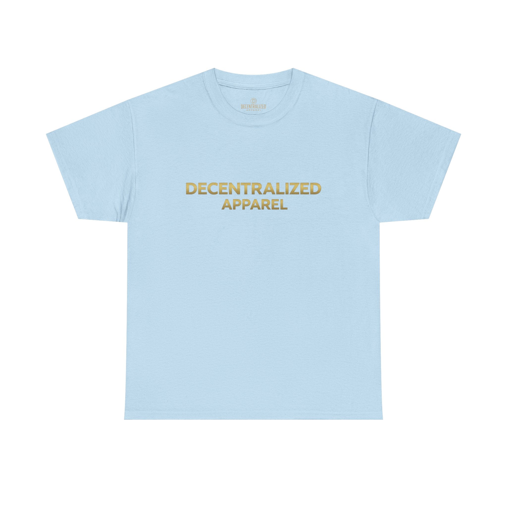 Decentralized Apparel T‑Shirt — Minimal Gold Logo Tee