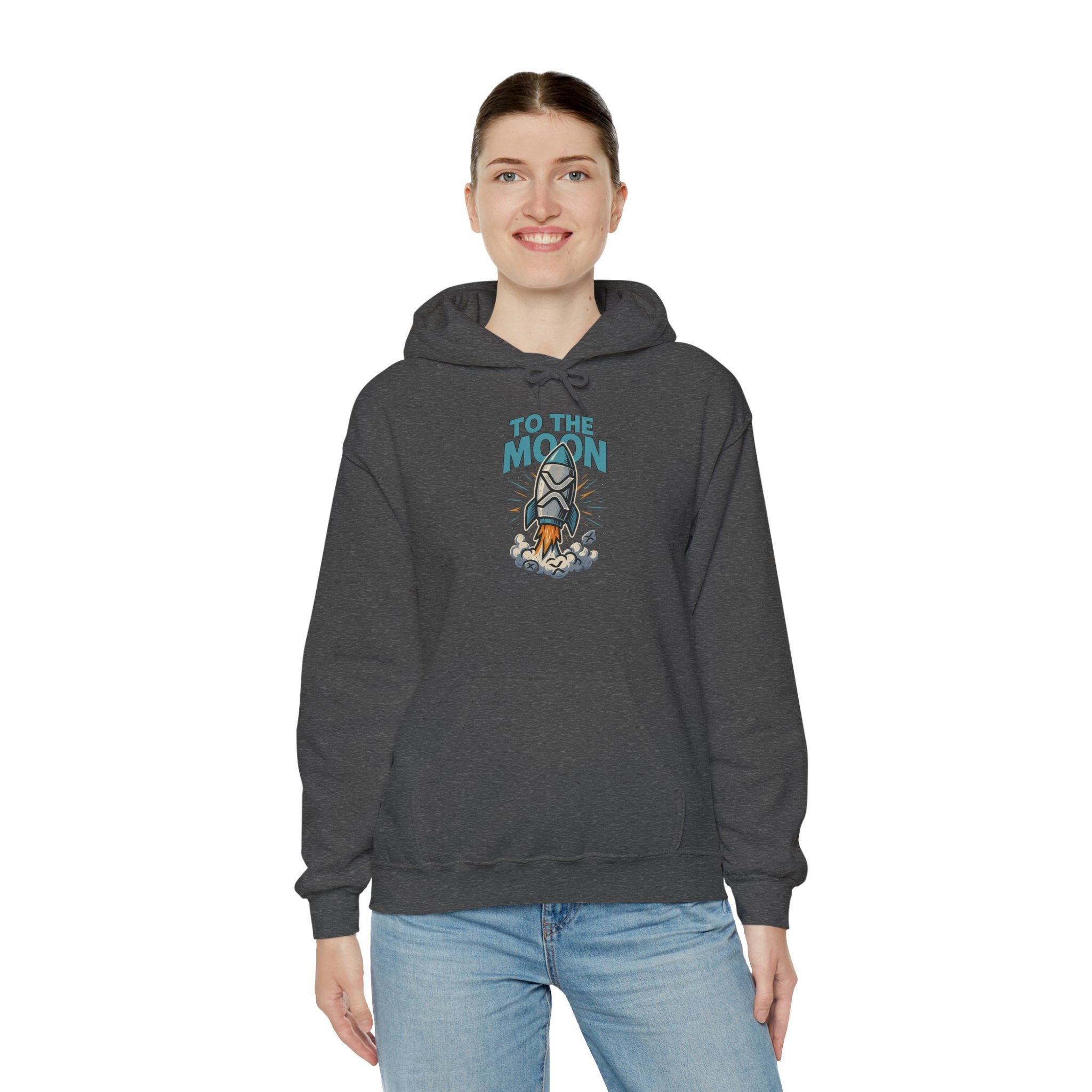 Hoodie — 'To The Moon' Rocket Graphic Pullover