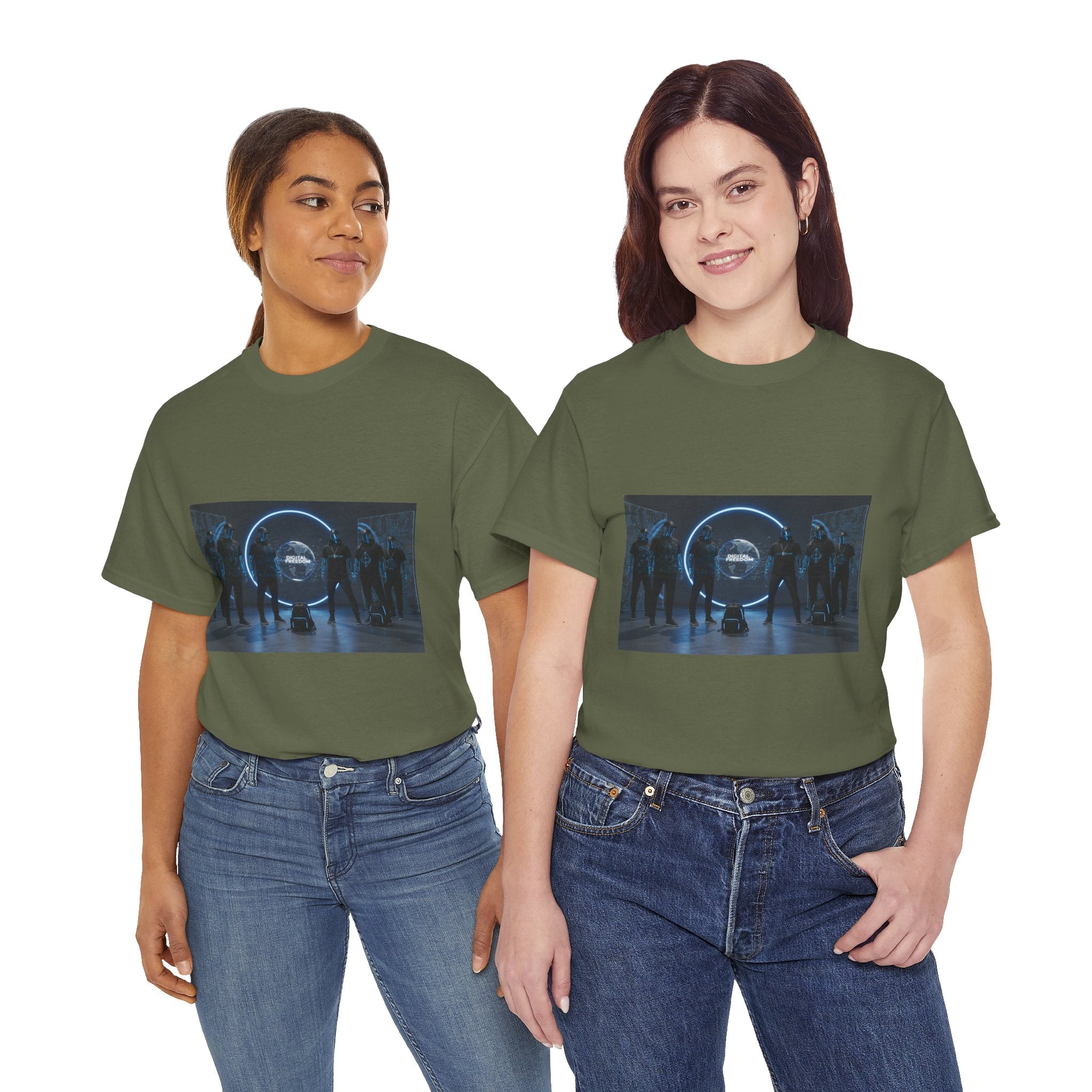 Sci‑Fi Portal Graphic Tee — Futuristic Neon Crew T-Shirt