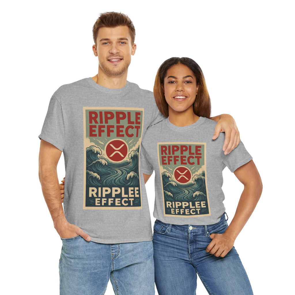 Ripple Effect Tee — Vintage Wave XRP Crypto Graphic T-Shirt