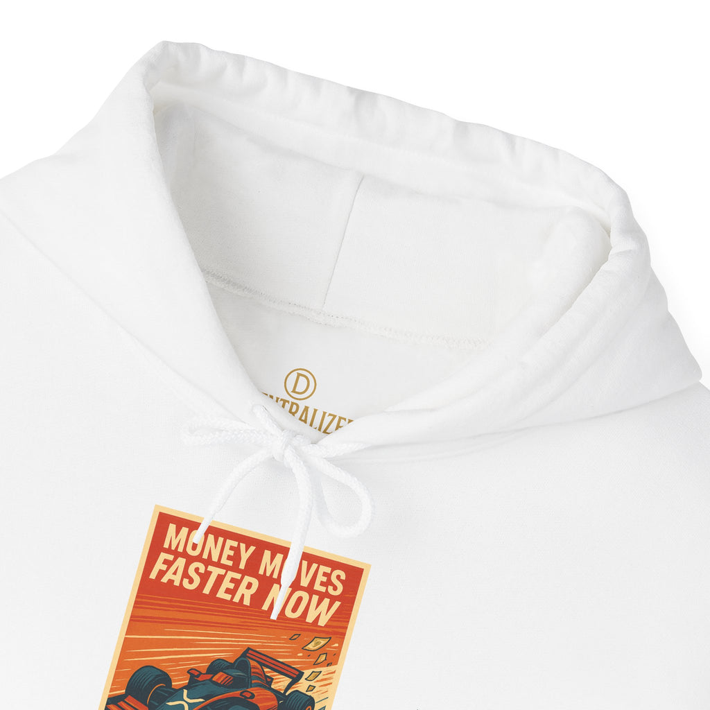 XRP 'Money Moves Faster Now' Hoodie – Crypto Retro Graphic Pullover