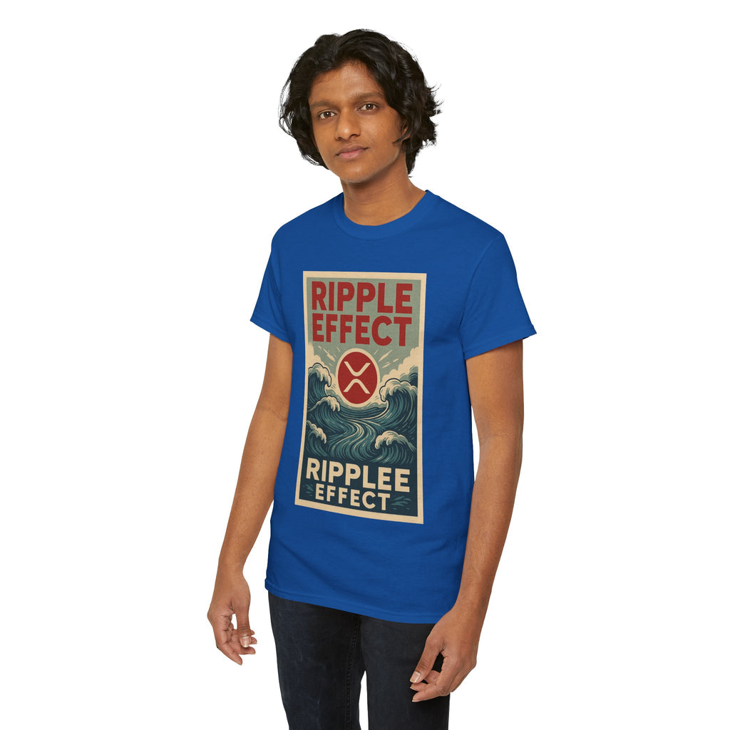 Ripple Effect Tee — Vintage Wave XRP Crypto Graphic T-Shirt