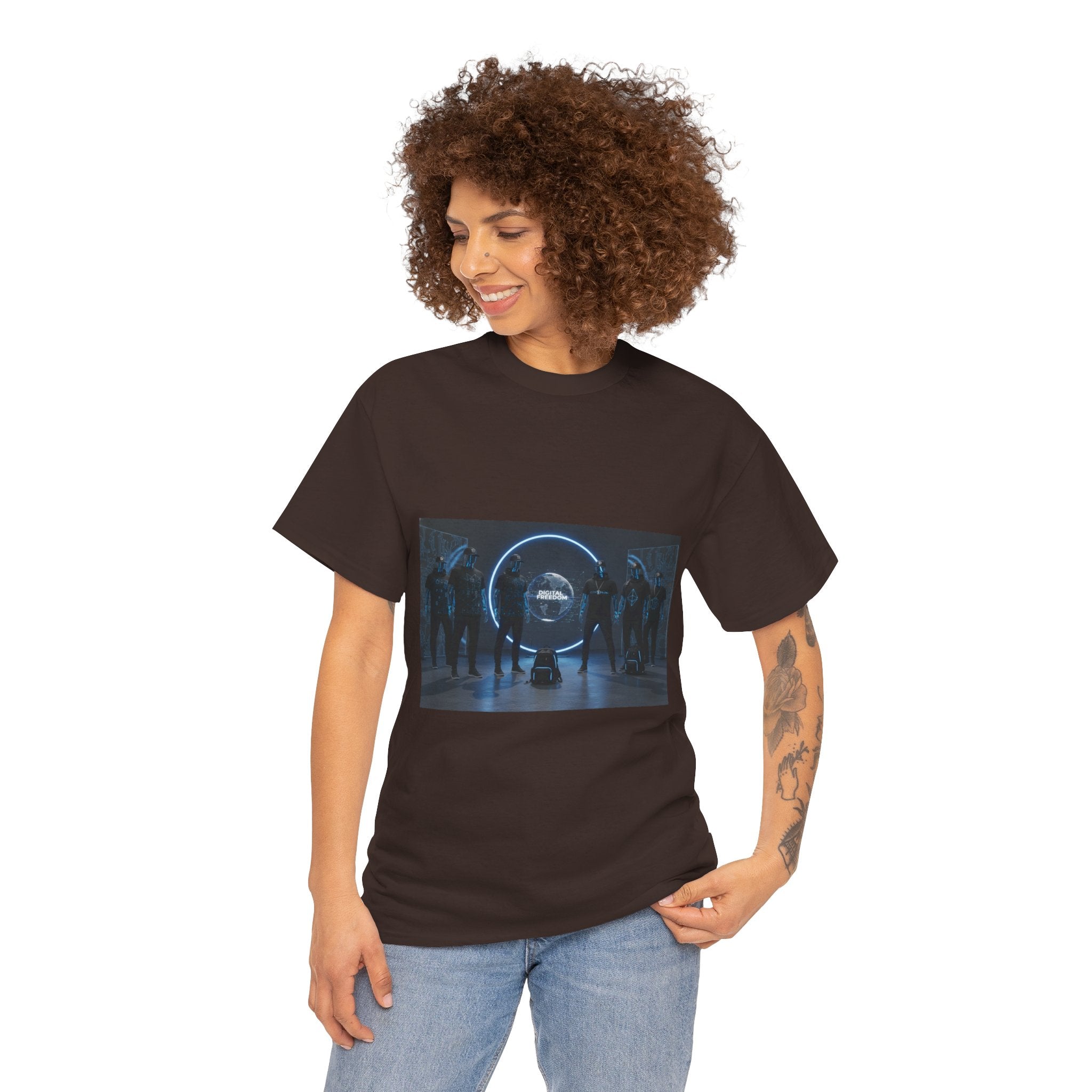 Sci‑Fi Portal Graphic Tee — Futuristic Neon Crew T-Shirt