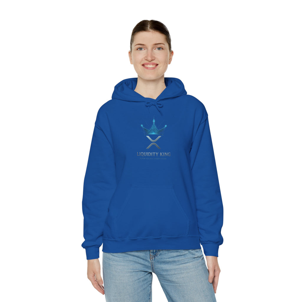 Liquidity King Hoodie — Blue Crown Logo Pullover