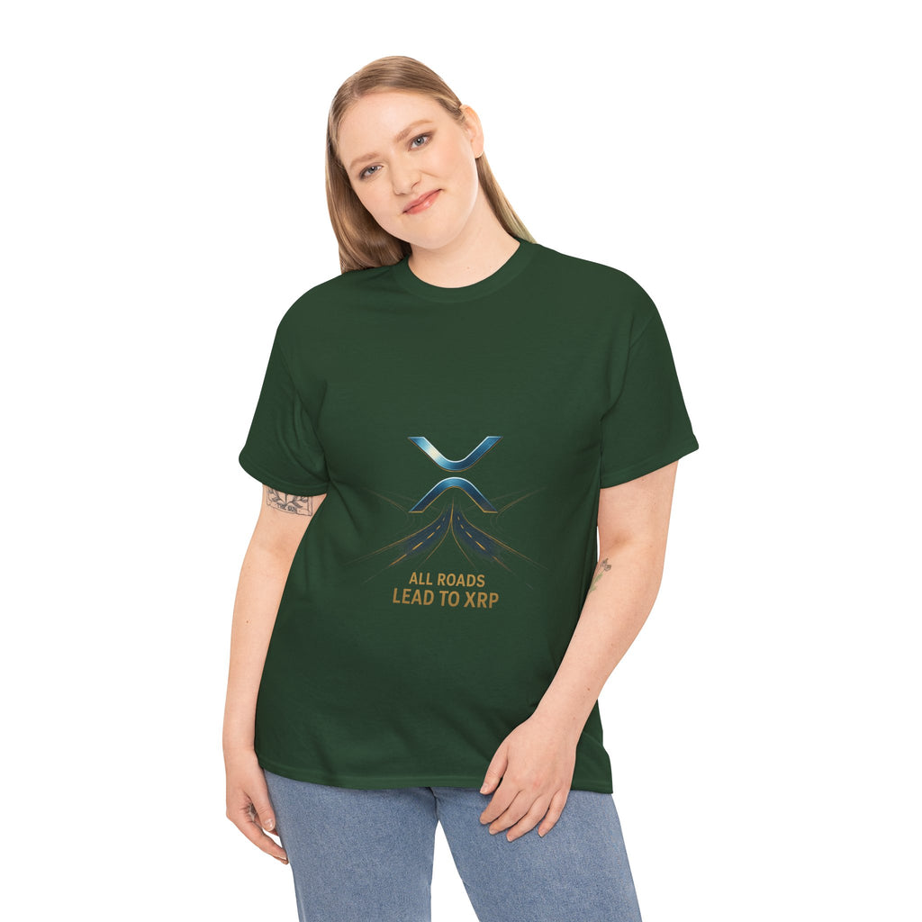 All Roads Lead to XRP T-Shirt — Crypto Ripple Logo Tee