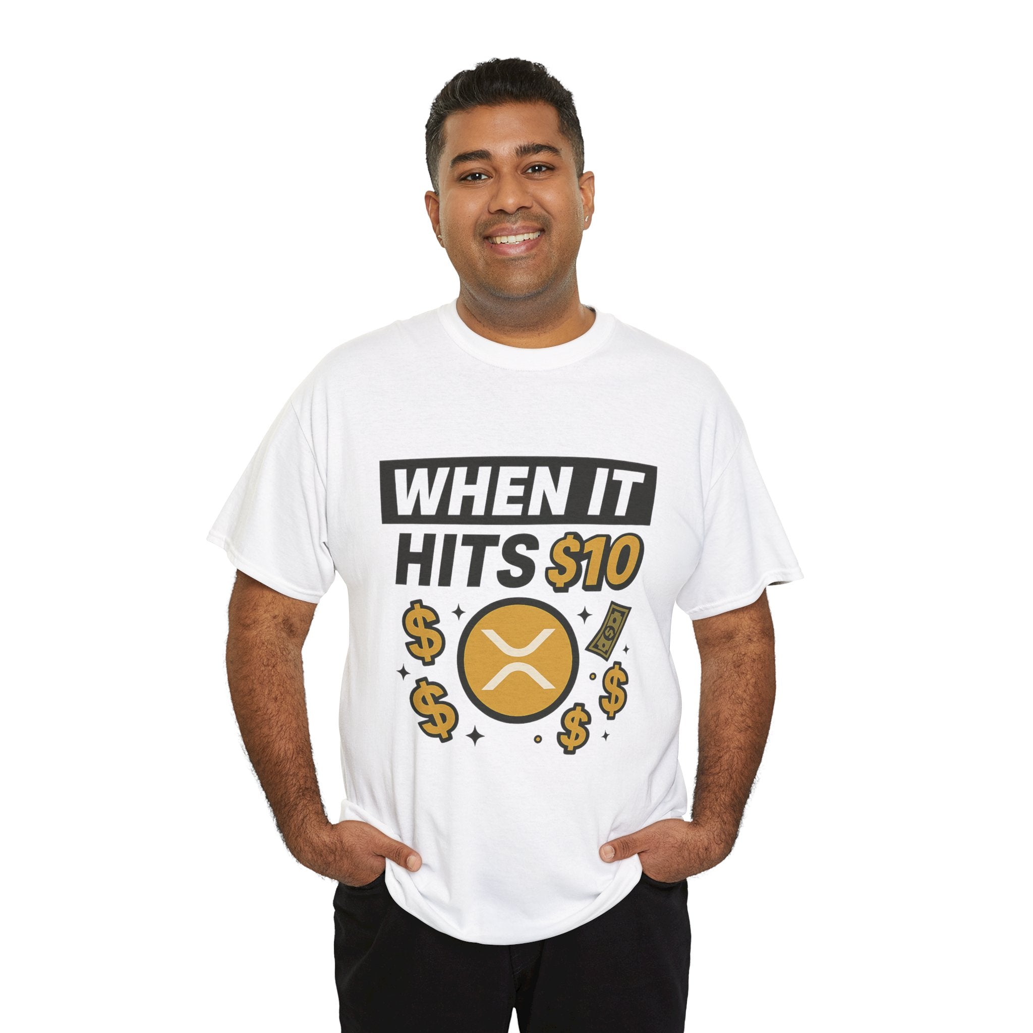 Crypto Tee - "When It Hits 10" Ripple XRP Meme Shirt