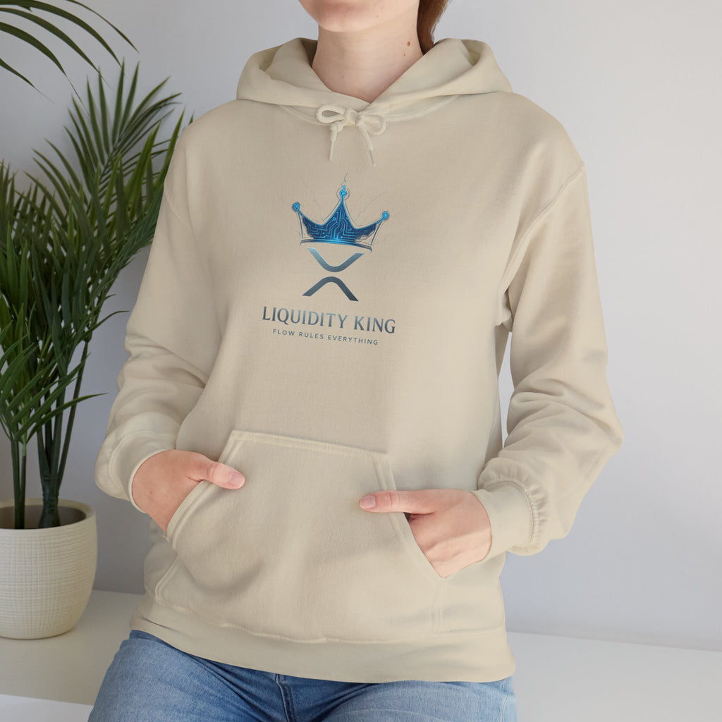 Liquidity King Hoodie — Blue Crown Logo Pullover