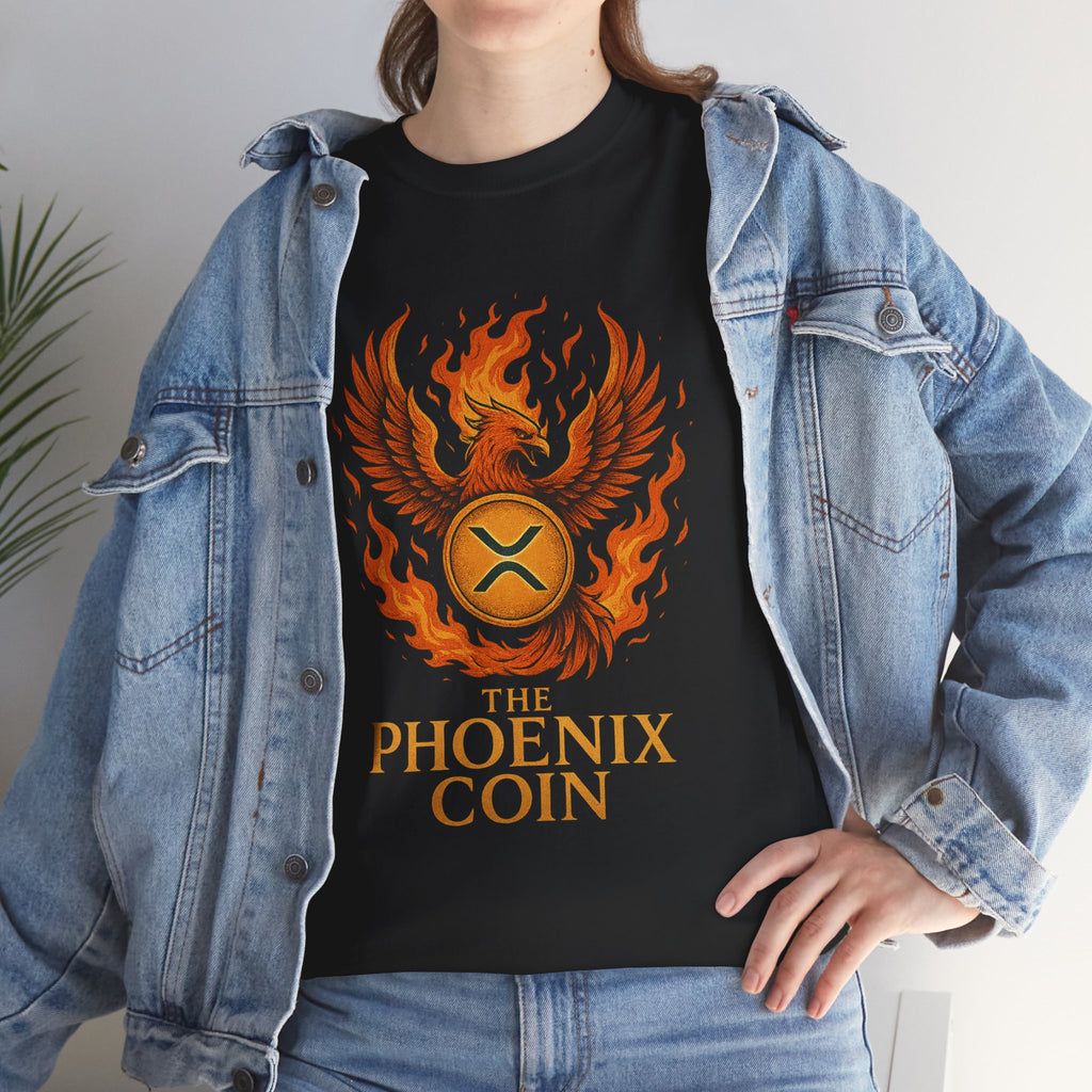 Phoenix Coin T‑Shirt — Fiery Phoenix Crypto Logo Tee