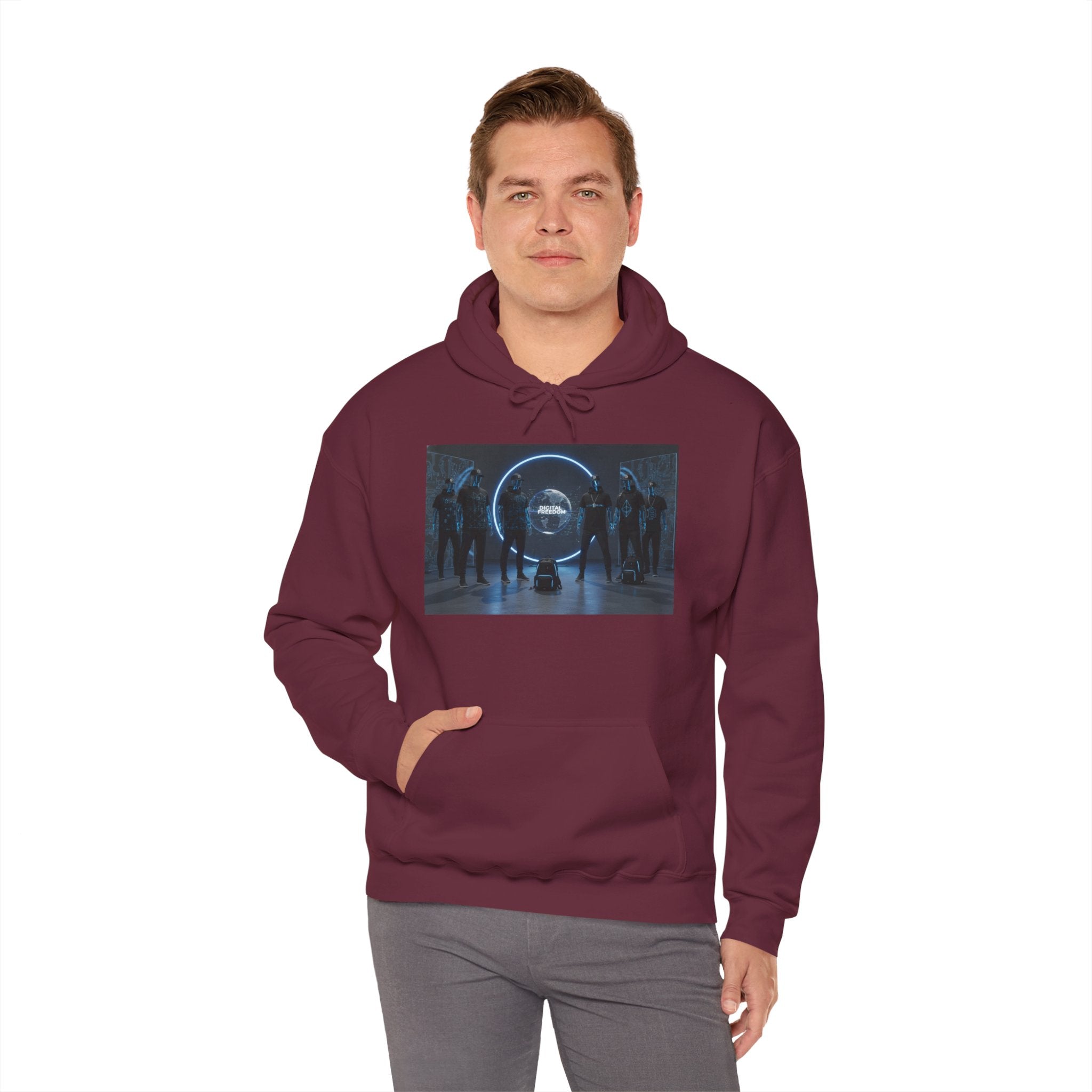Futuristic Neon Portal Hoodie – Cyberpunk Sci‑Fi Crew Graphic Sweatshirt