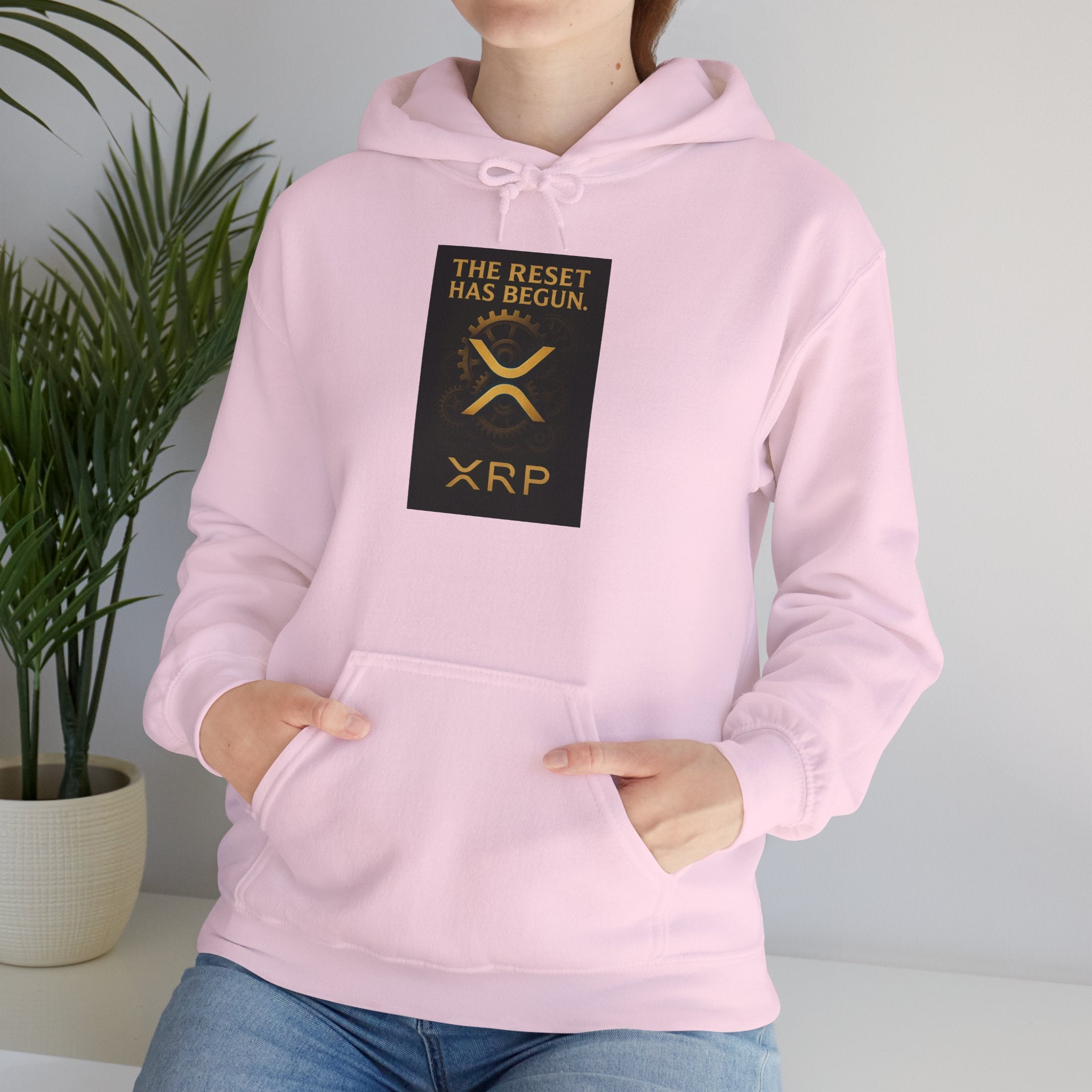 XRP Hoodie — "The Reset Has Begun" Crypto Logo Pullover